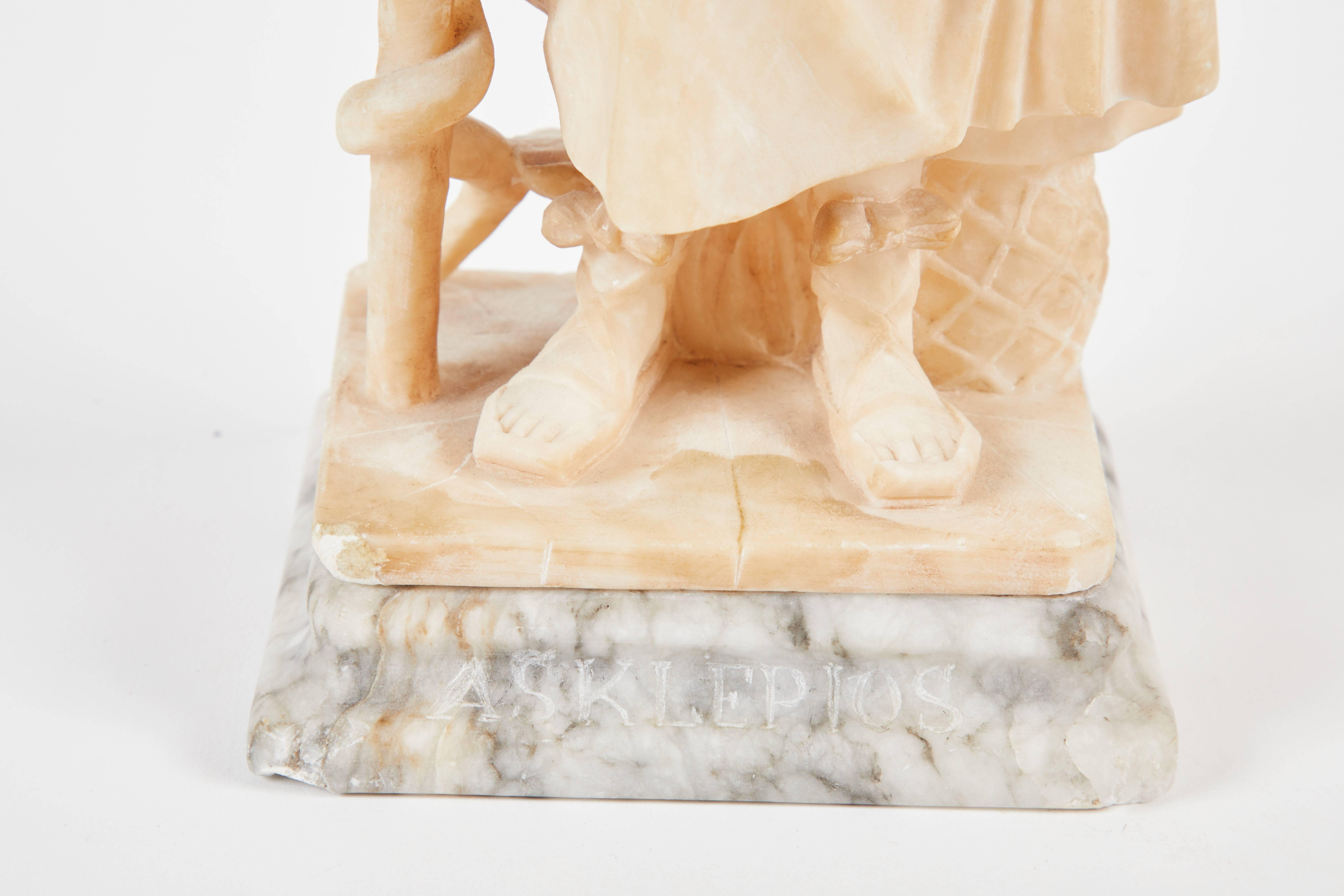 19th Century Italian Alabaster Figure In Good Condition For Sale In Pasadena, CA
