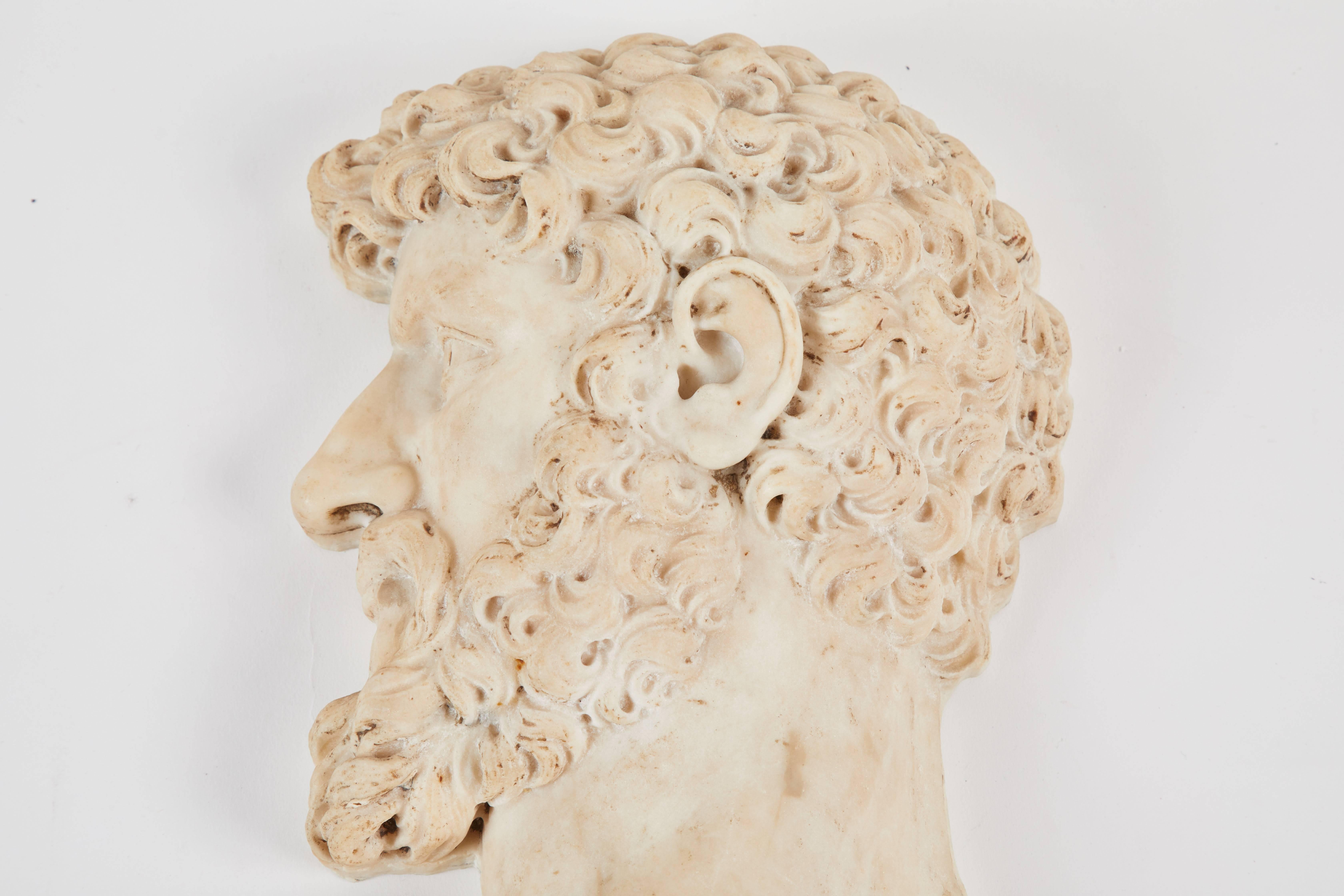 An Italian marble relief of Lucius Verus, the Roman Emperor, circa 1800.