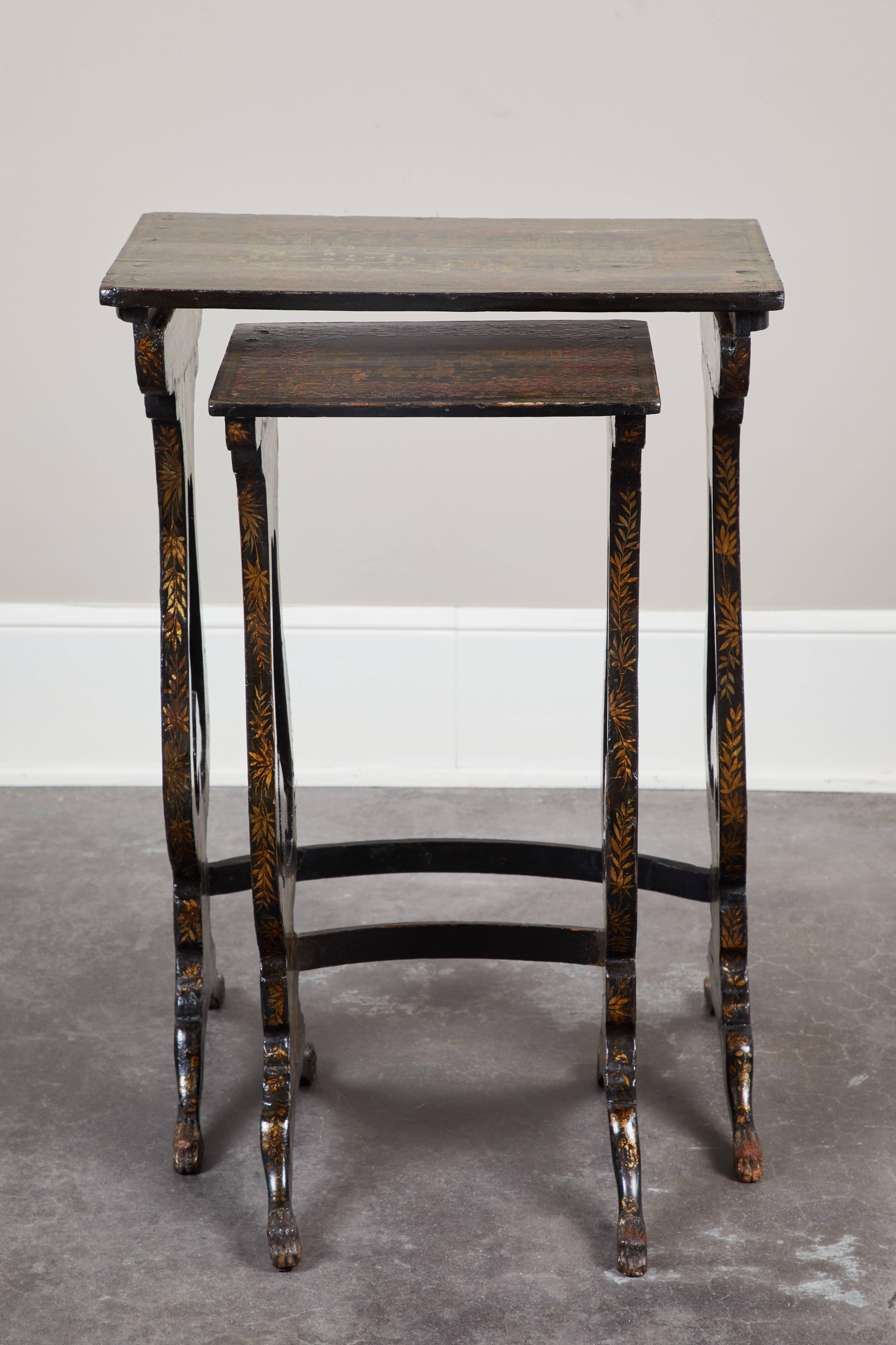 Pair of 19th Century English Chinoiserie Pine Tables In Good Condition In Pasadena, CA