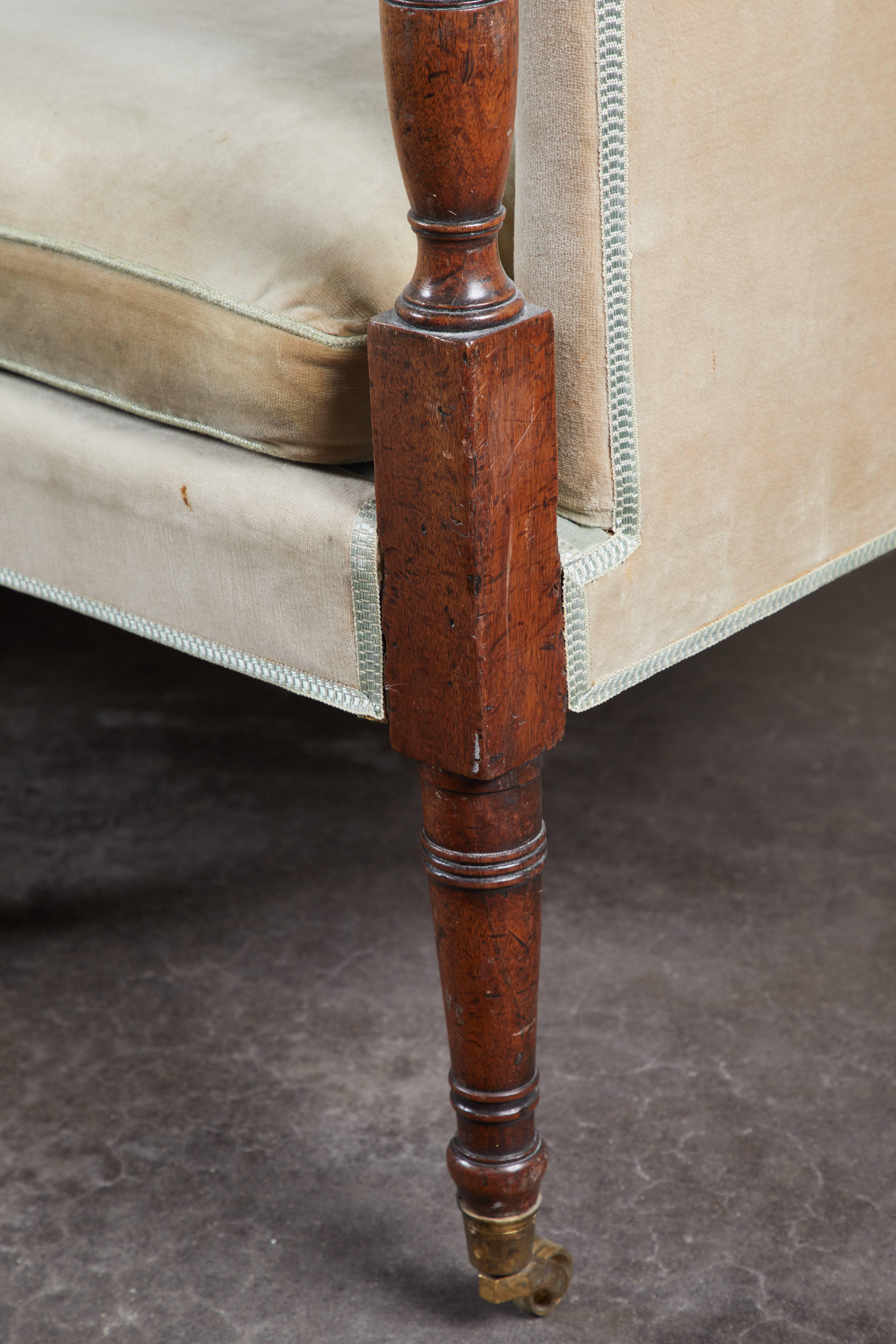 19th Century English Regency Mahogany Trimmed Sofa 4
