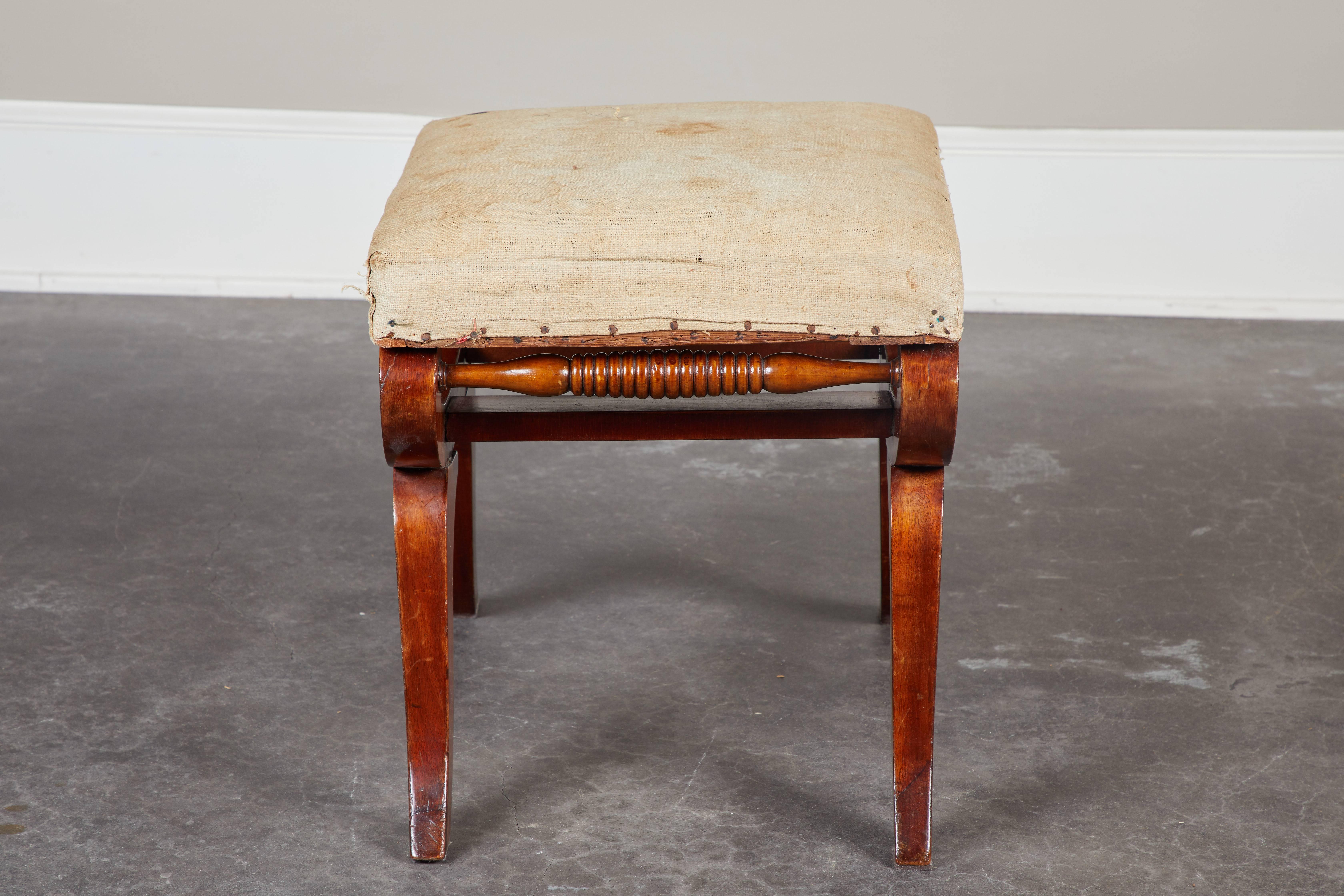 Set of Four Early 19th Century Swedish Mahogany Stools In Good Condition For Sale In Pasadena, CA