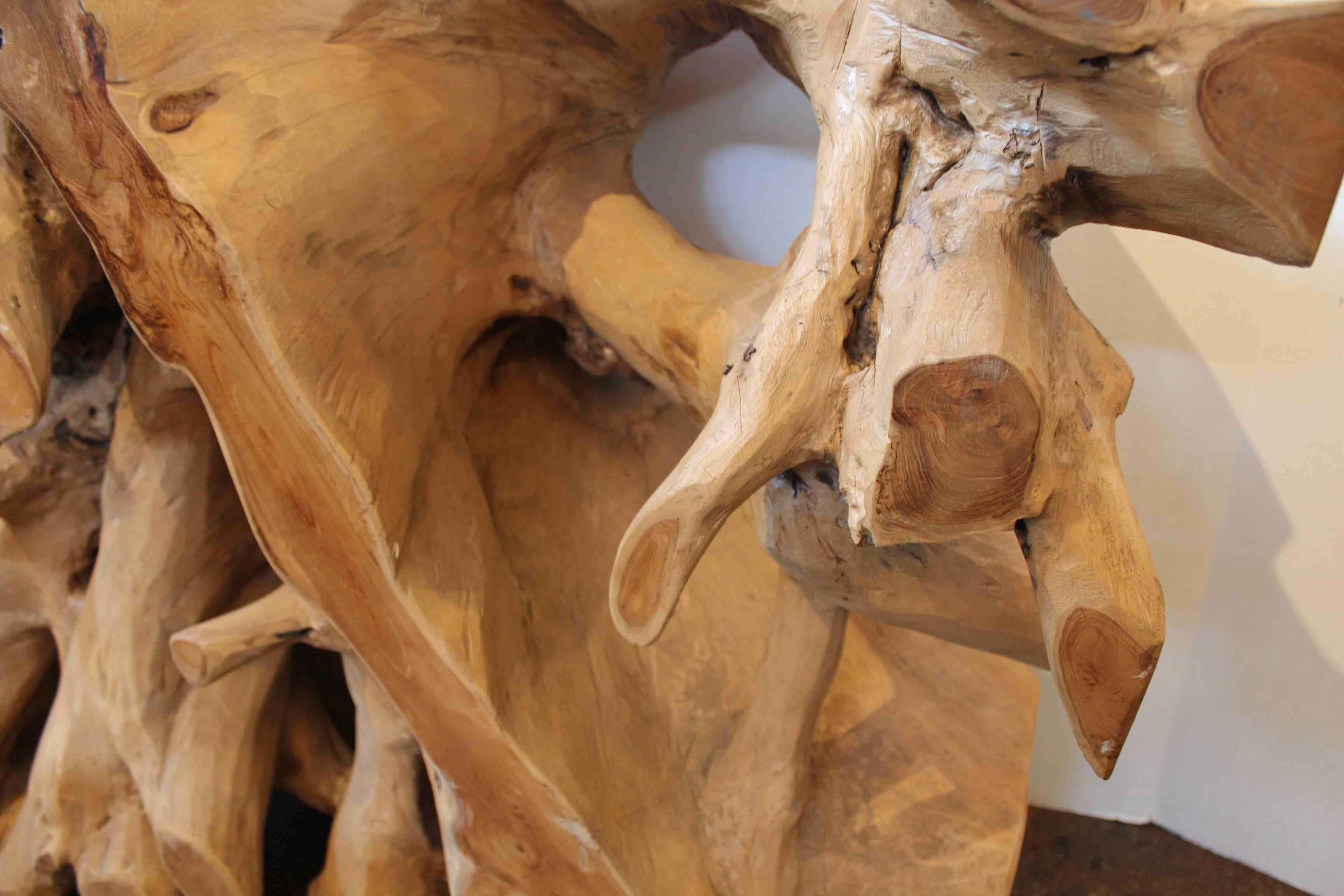 Organic Modern Teak Root Console