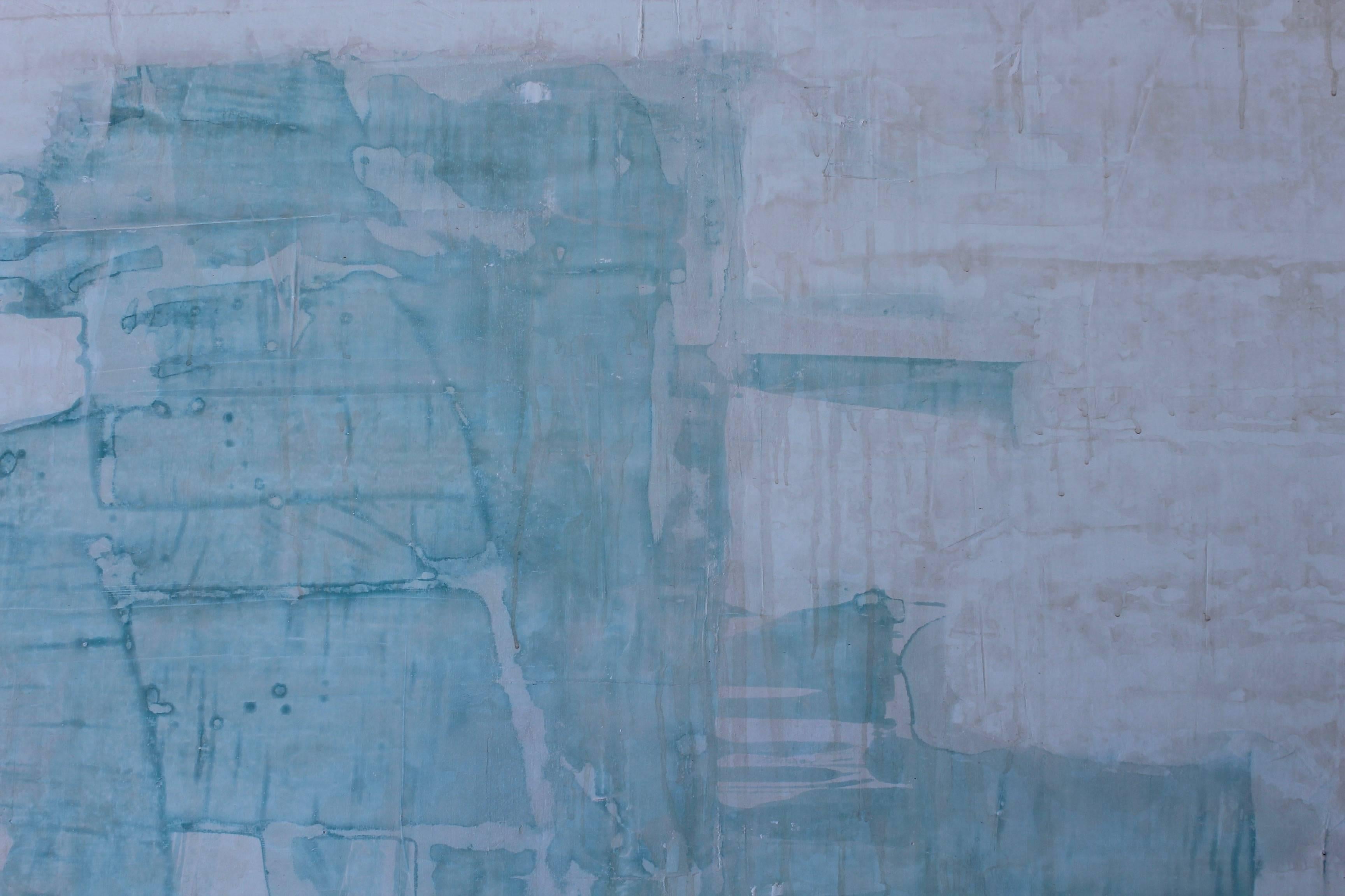 Light Sea Blue Abstract Original Painting 1