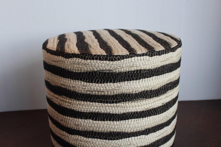 Black and White Stripe Ottomans at 1stDibs black and white striped