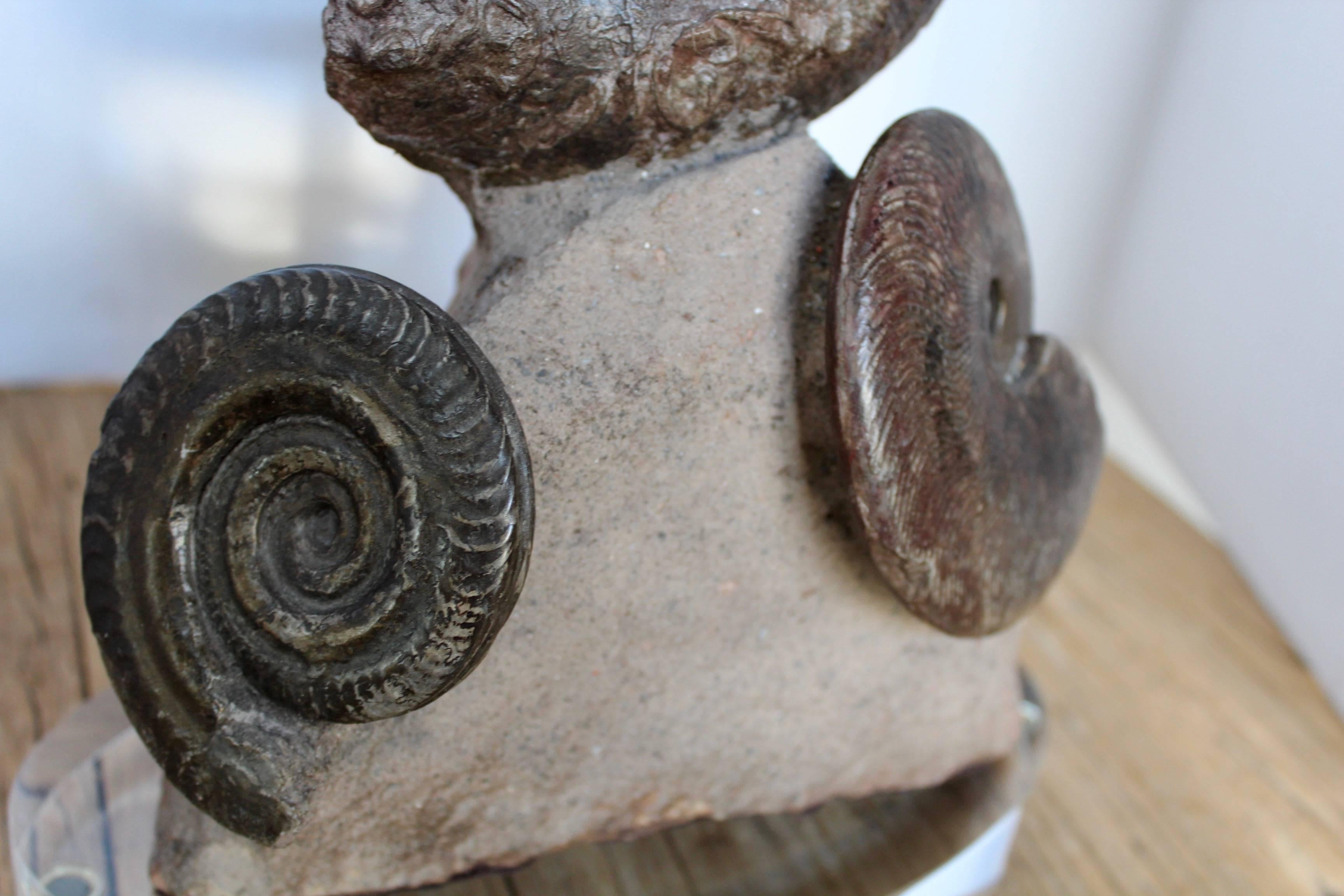 Prehistoric Fossil Ammonite Decorative Accessory In Excellent Condition In Dallas, TX