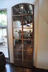 Tall Arch Industrial Window Frame Floor Mirrors