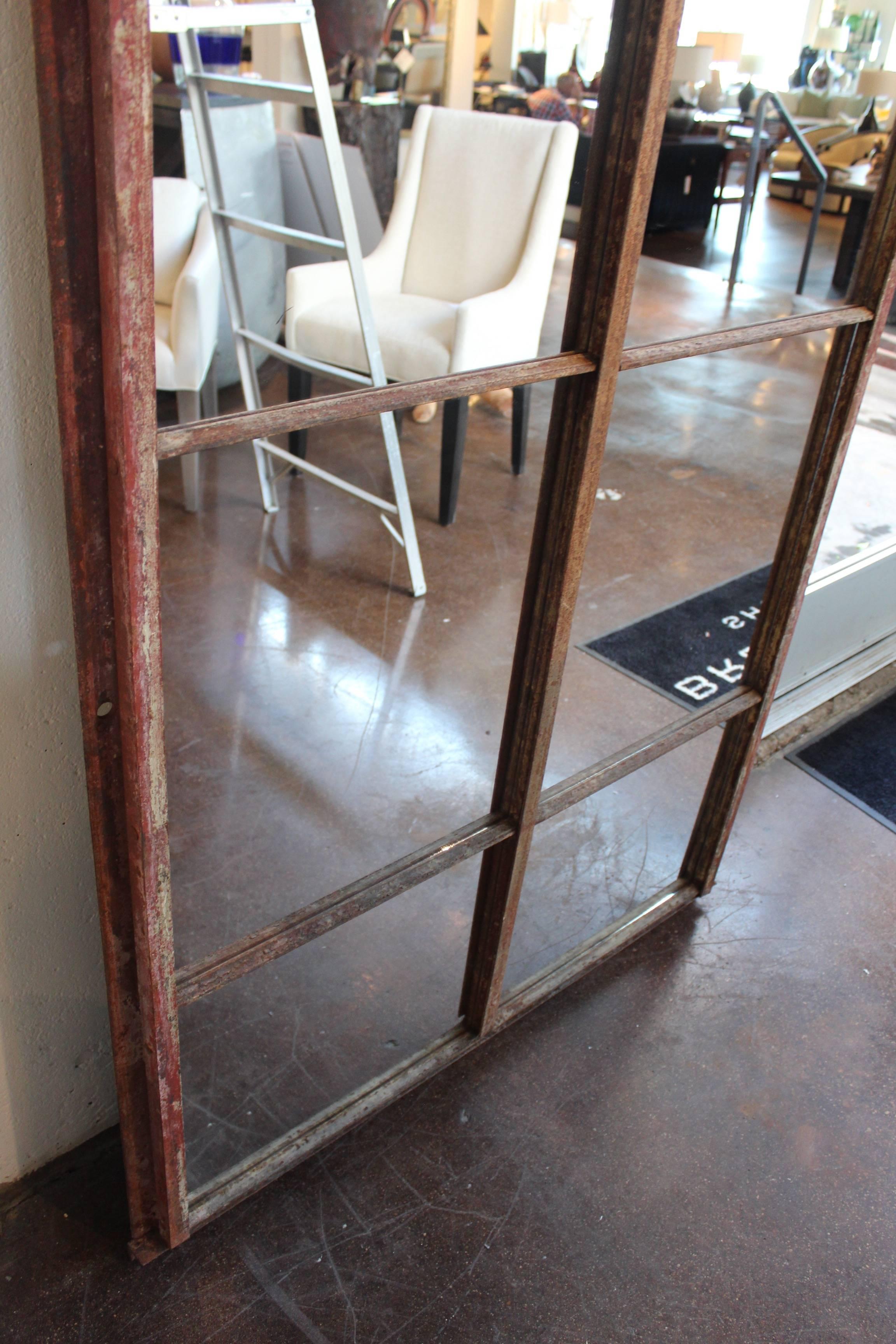 Tall Arch Industrial Window Frame Floor Mirrors 2