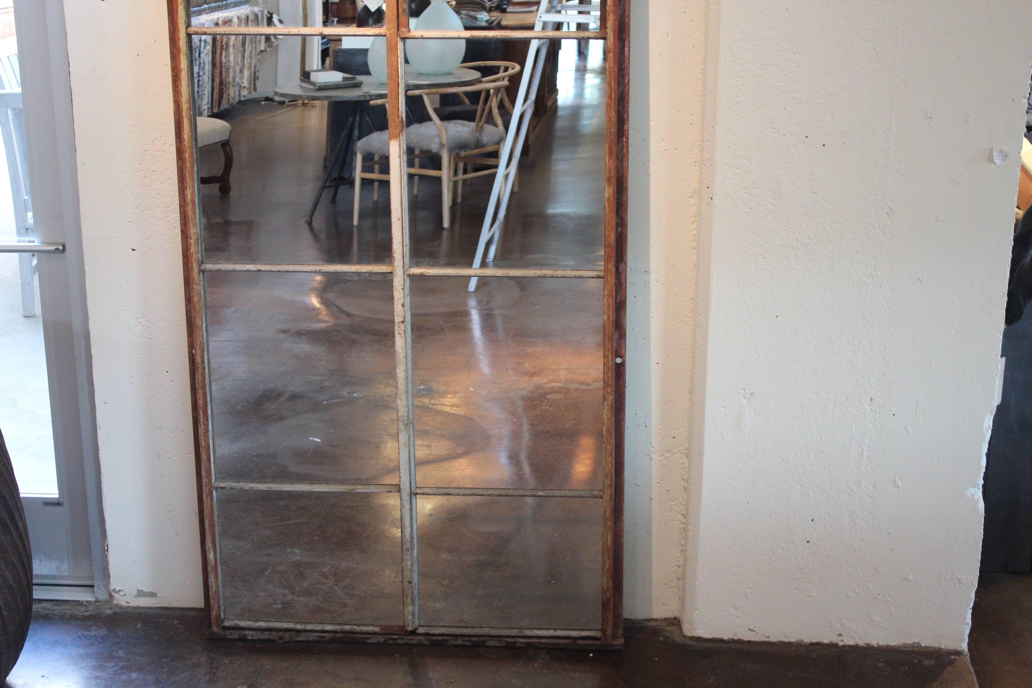 Tall Arch Industrial Window Frame Floor Mirrors 3