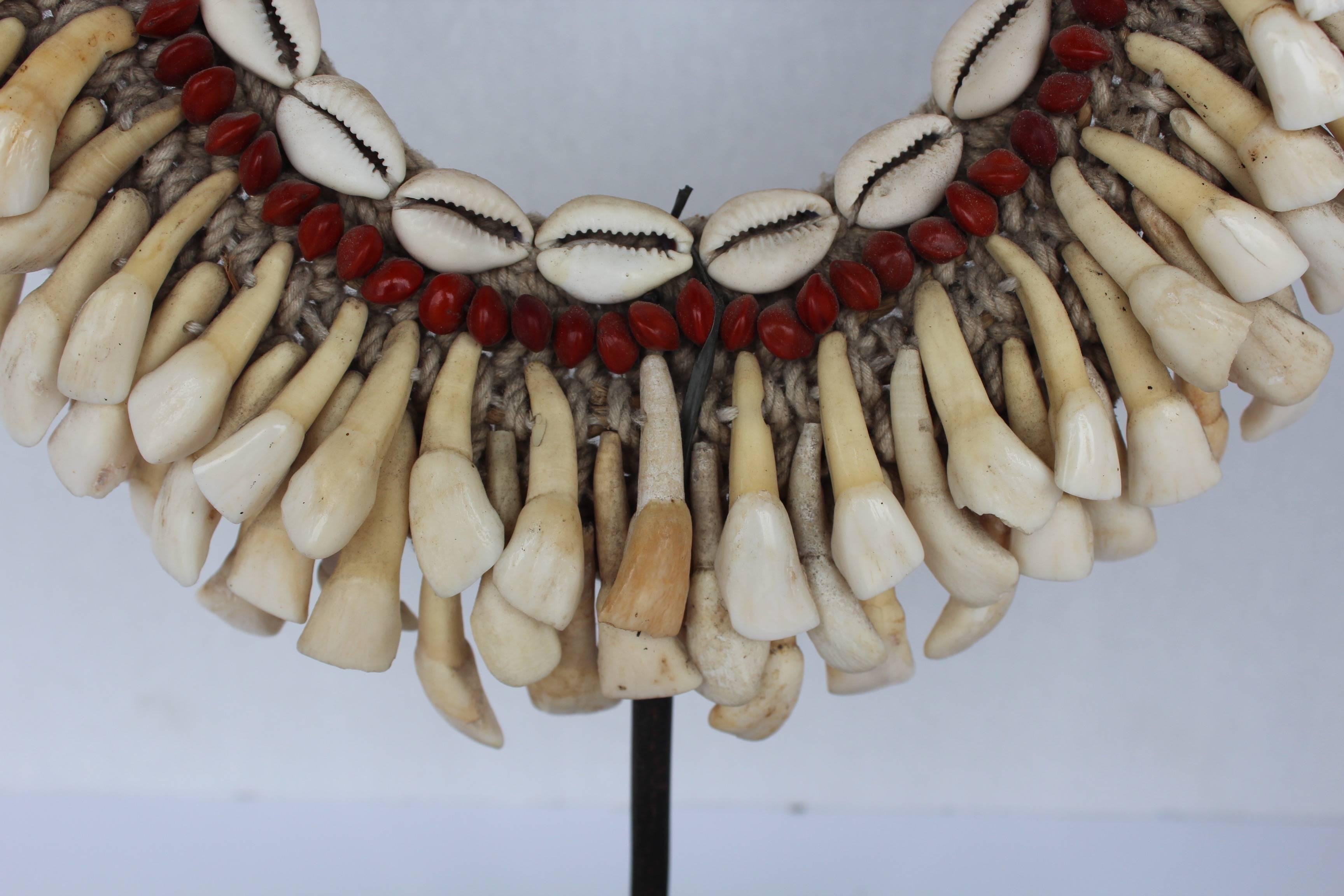 Tribal Teeth Necklaces on Stand 1