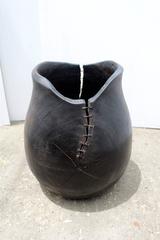 Vase en bois de palmier teinté organique