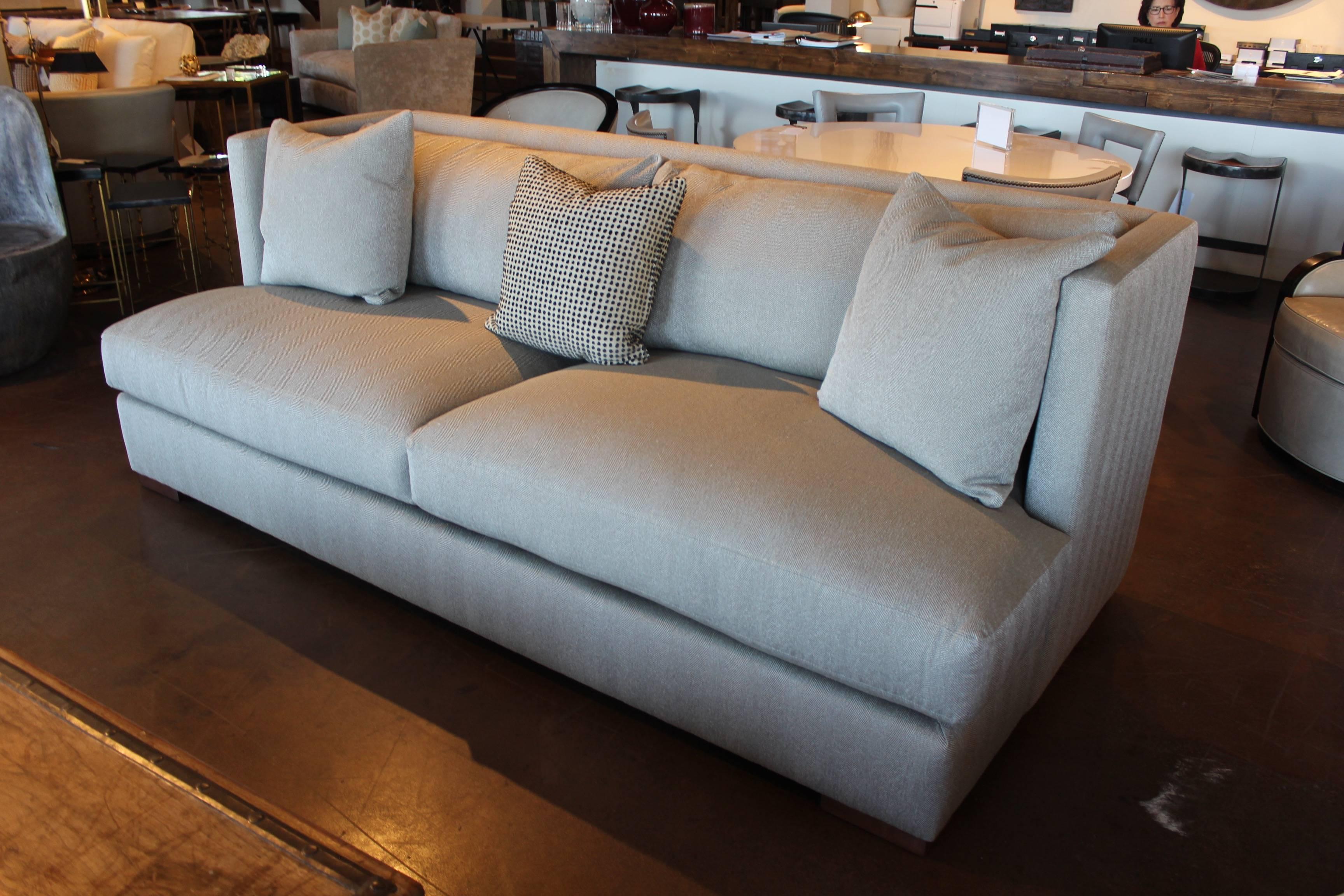 American Modern High Back Grey Sofa