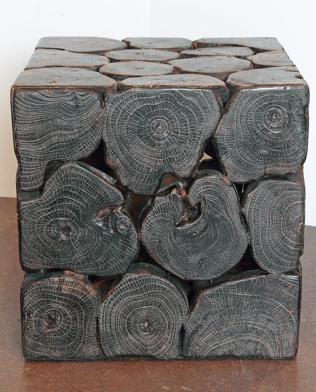 Cube Teak Mosaic Wood Table