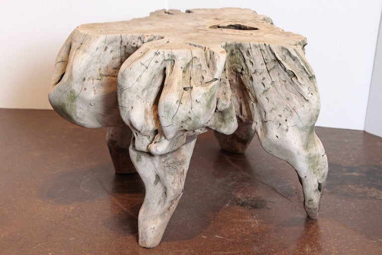 South Asian Naturally Bleached Teak End Table