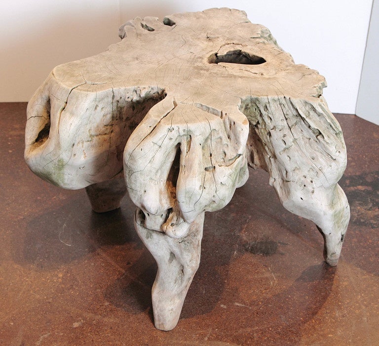 Naturally Bleached Teak End Table In Good Condition In Dallas, TX