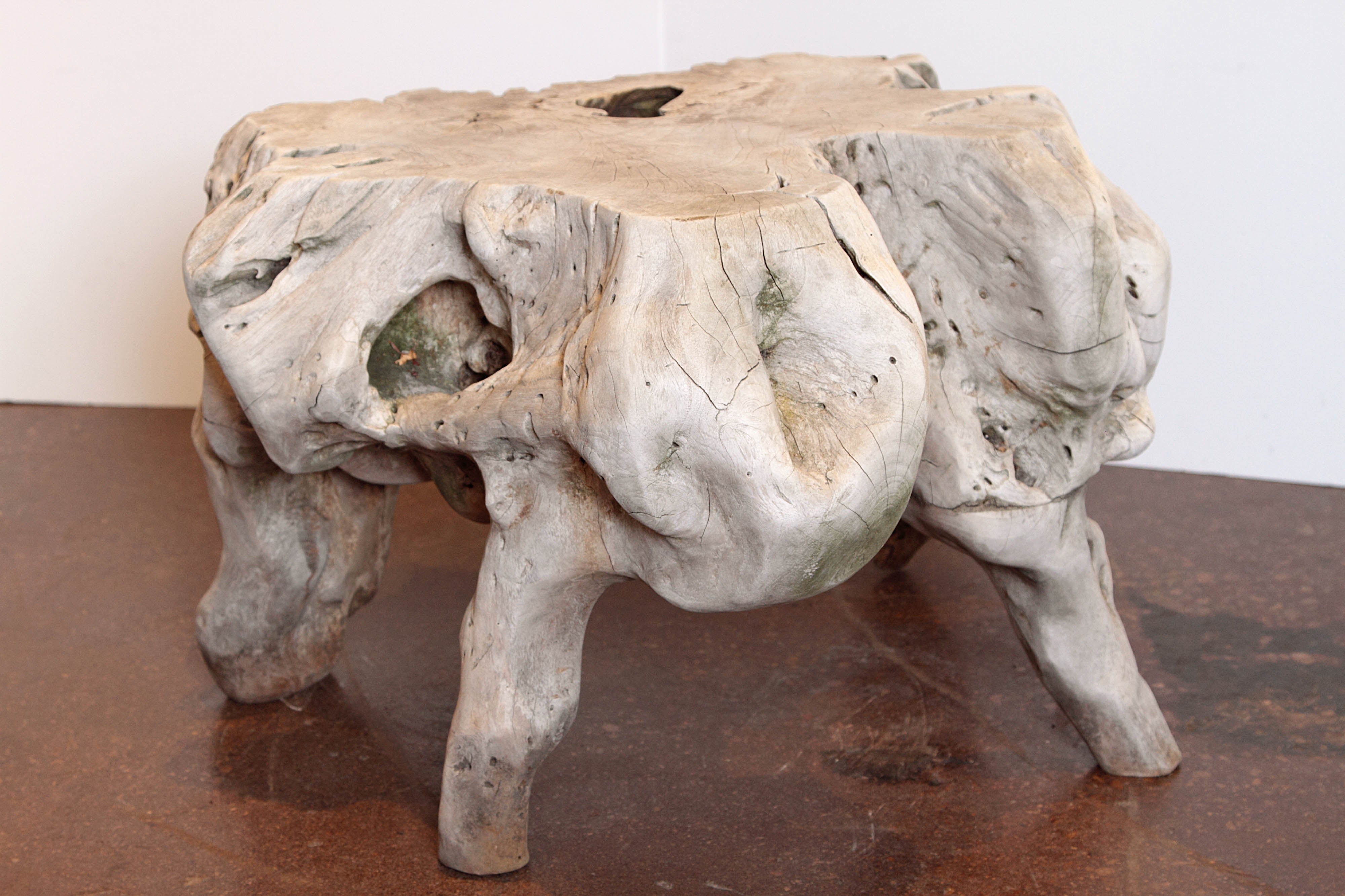 Naturally Bleached Teak End Table