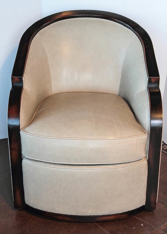 American Leather Swivel Chair