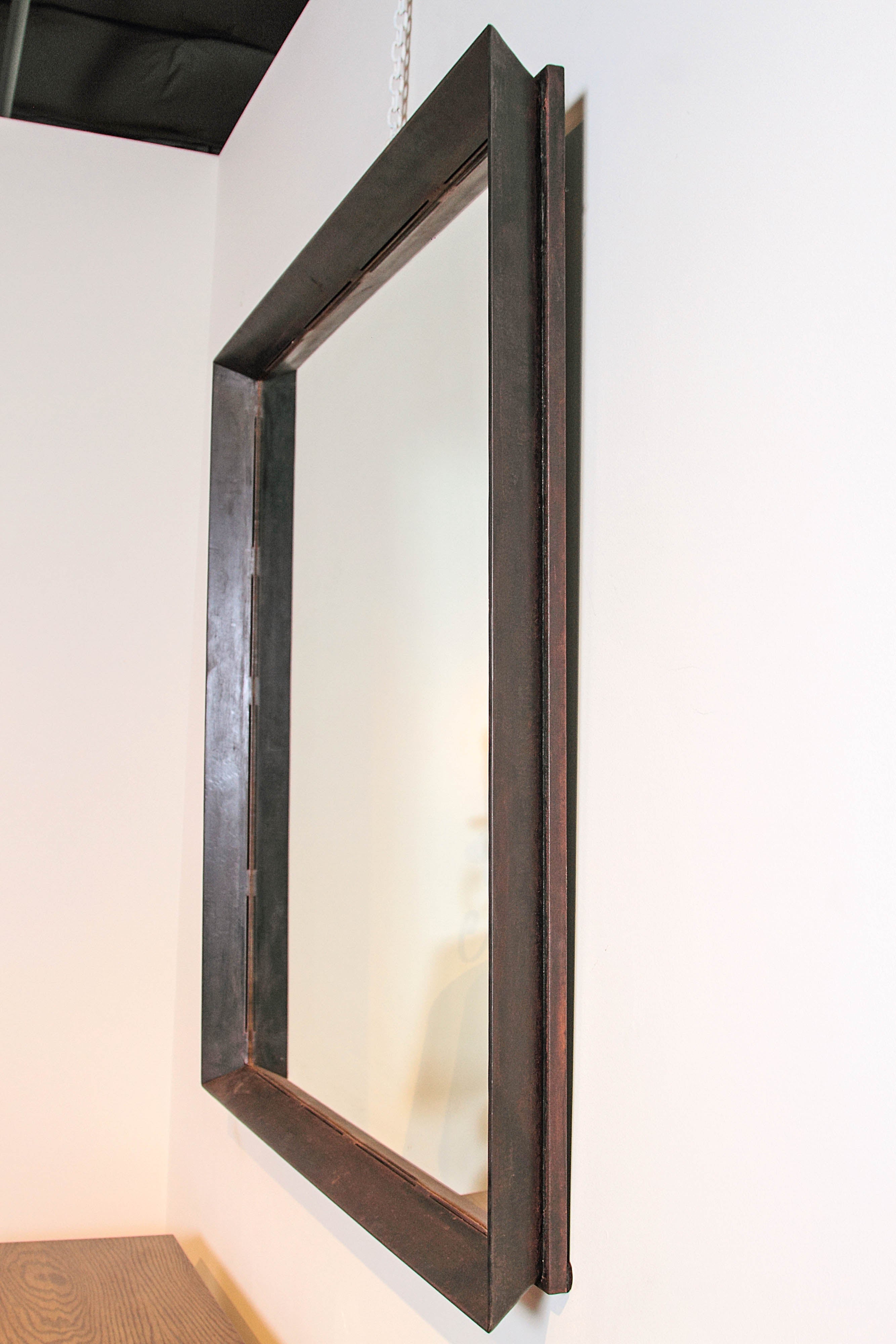 Custom Patinated Steel Wall Mirror 1