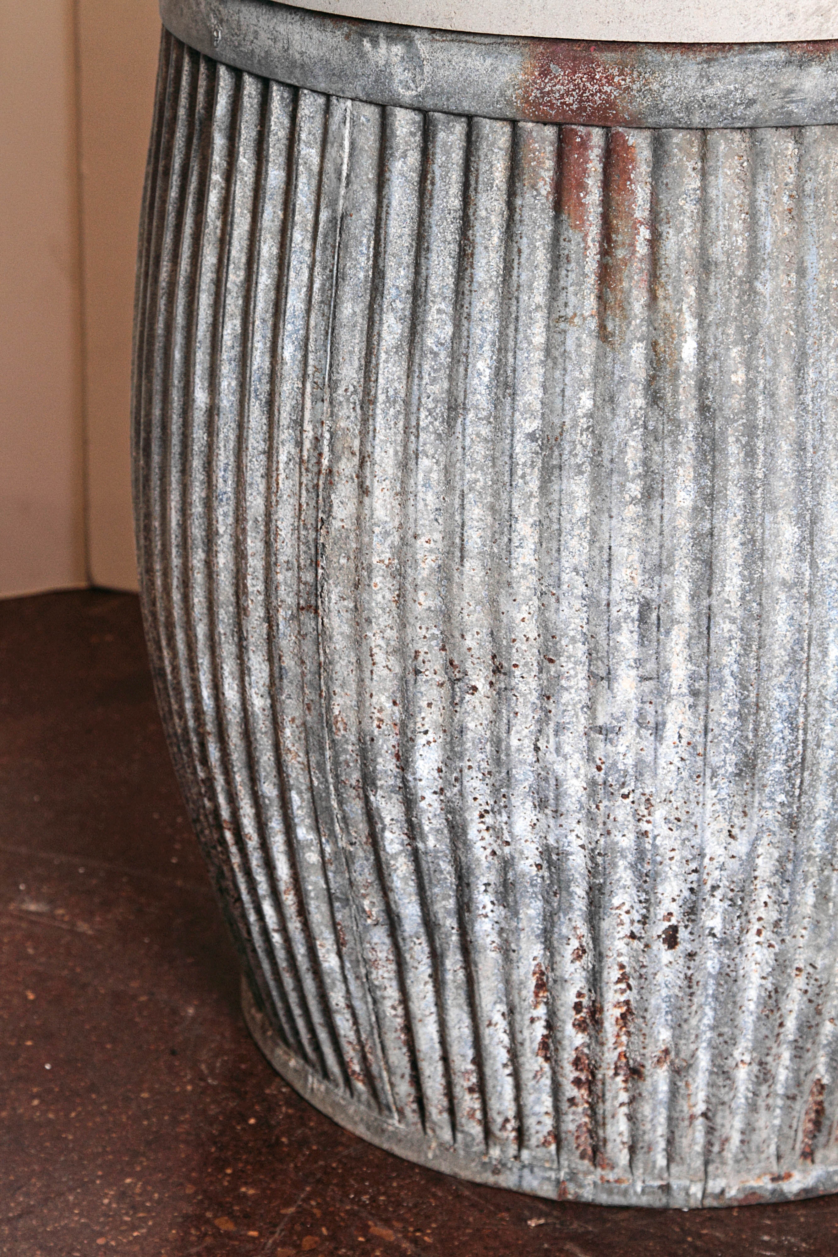 Limestone Galvanized Dolly Tubs Side Tables