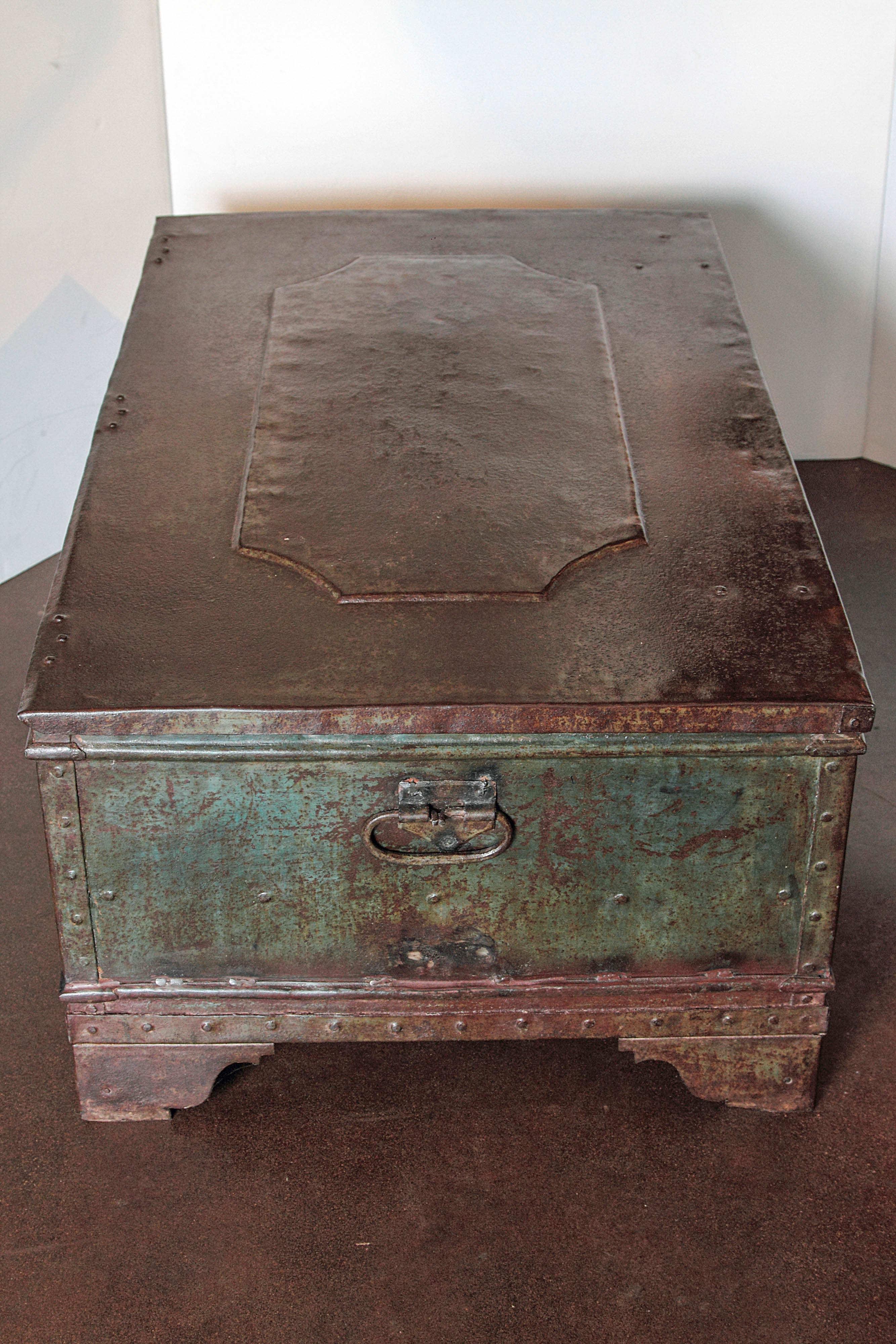 Early 20th Century British Colonial Industrial Storage Box as Coffee Table 