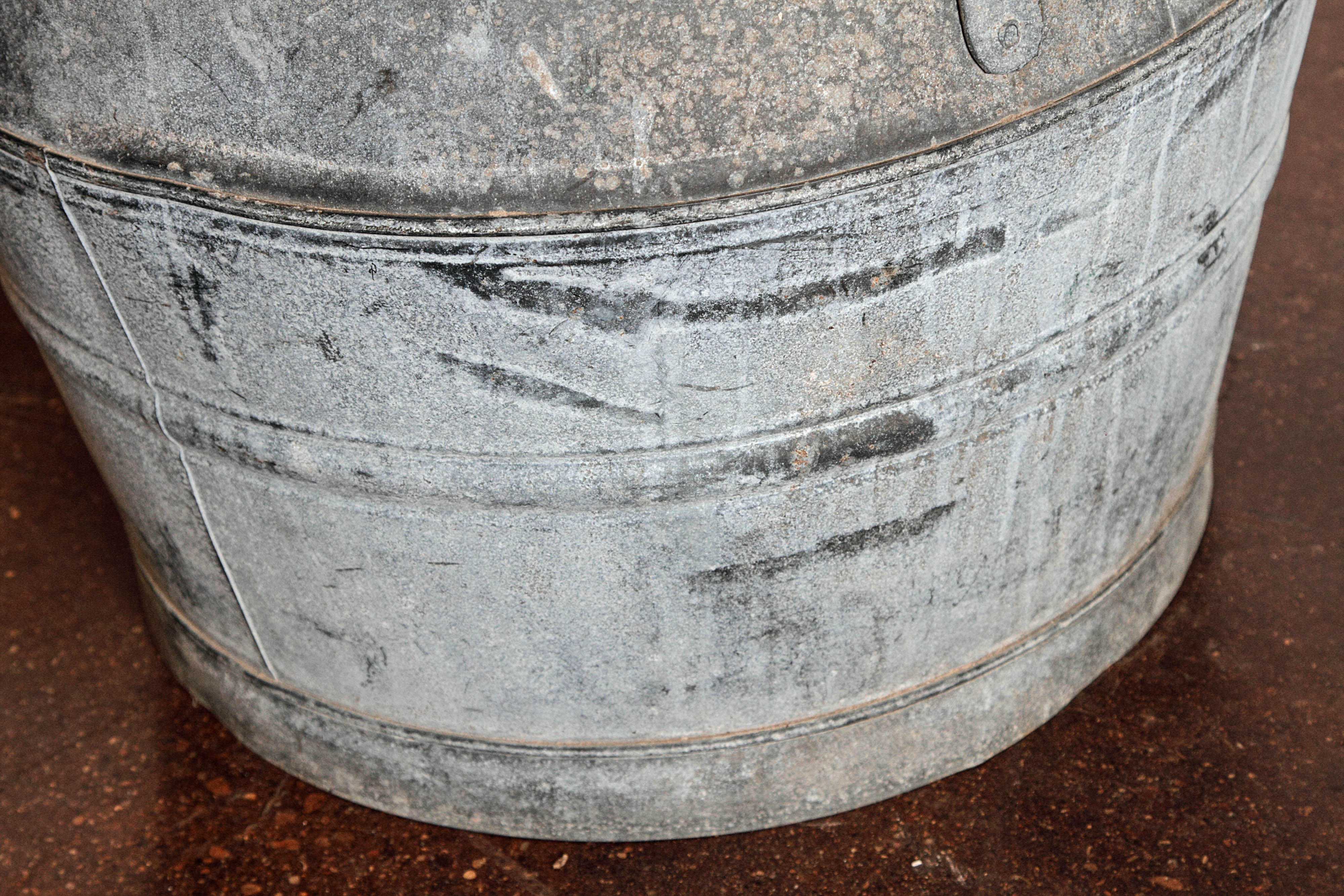 Limestone Galvanized Vintage Dolly Tub Barrel Side Table 