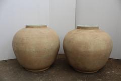 Oviform and Baluster Shape Terra Cotta Jars