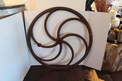 Vintage French Wine Press Wheel as Wall Decor