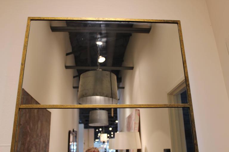 Long Vertical Gold Wall Mirror at 1stDibs