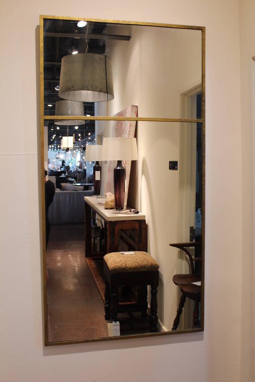 Long Vertical Gold Wall Mirror at 1stDibs
