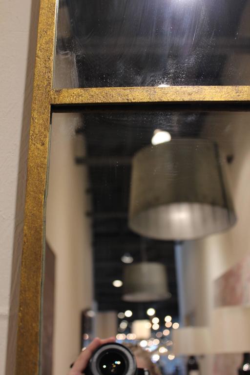 Long Vertical Gold Wall Mirror at 1stDibs