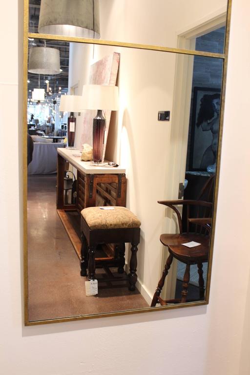 Long Vertical Gold Wall Mirror at 1stDibs