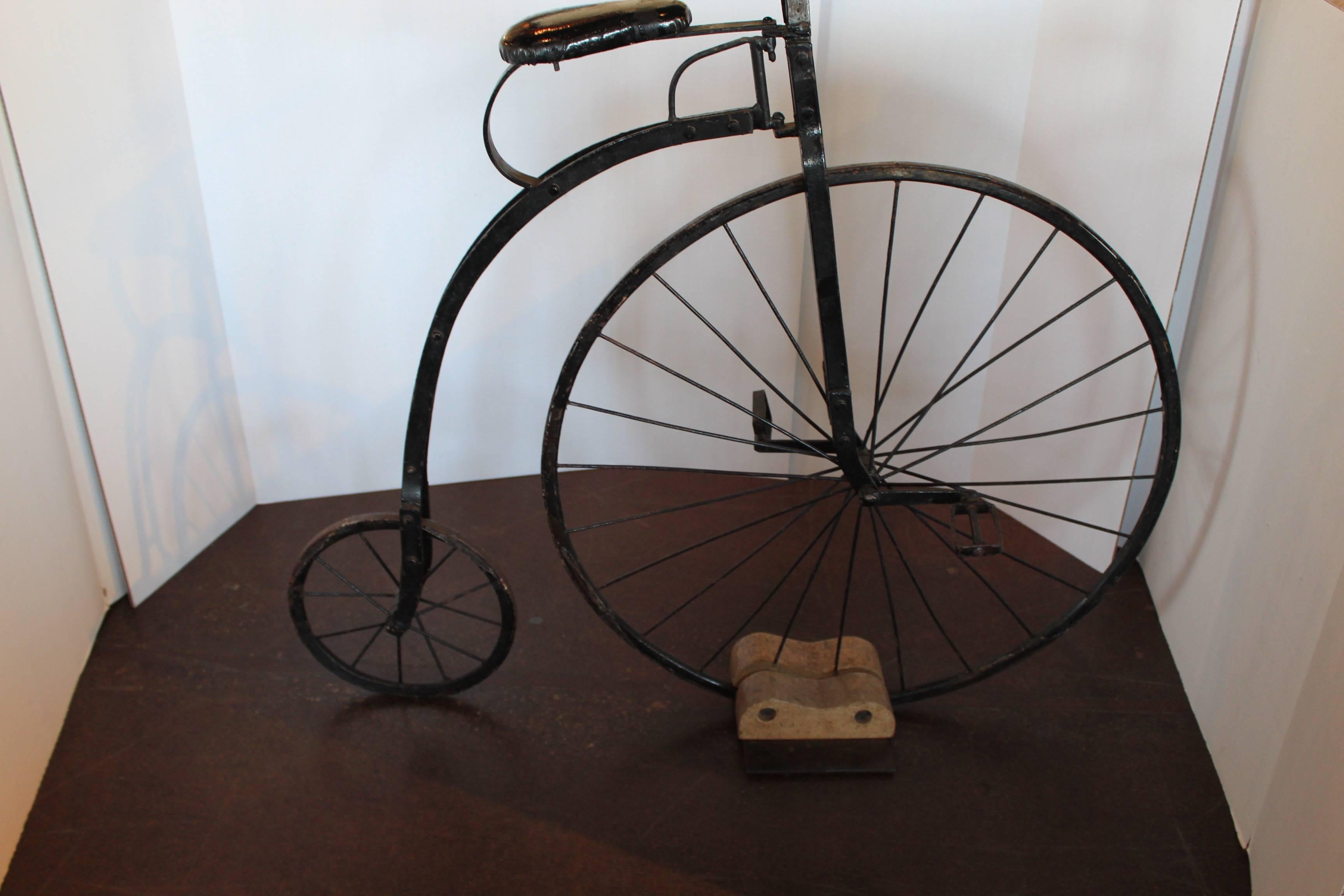 Industrial British High Wheeler Bicycle as Mount Decor, circa 1900