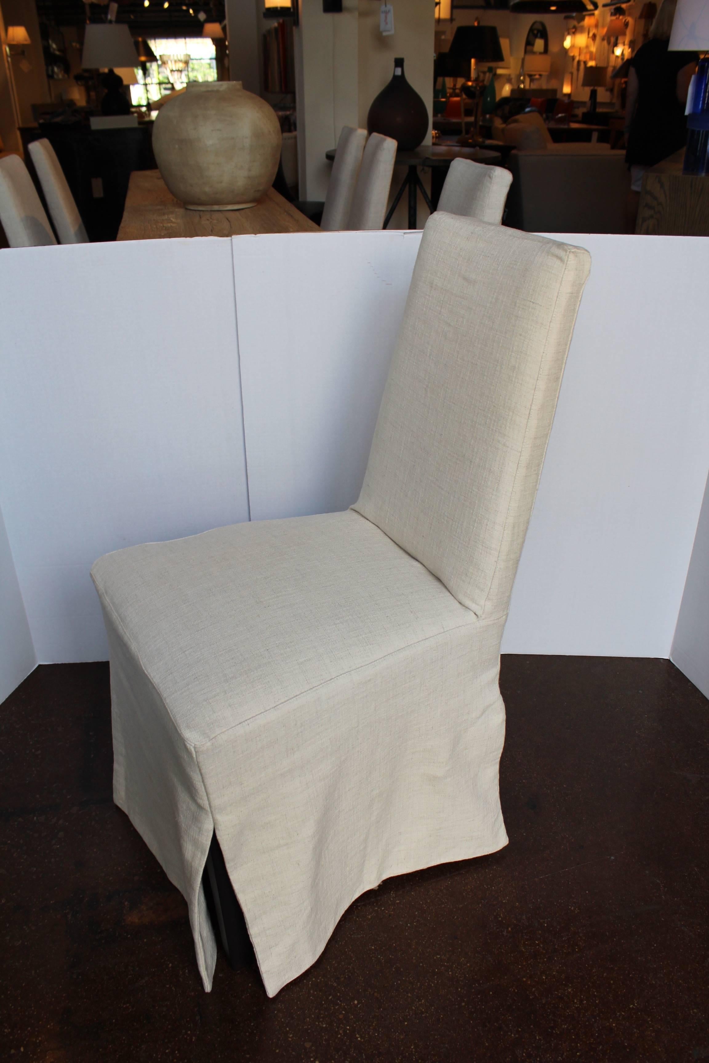 white slipcover chairs