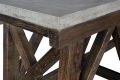 Architectural Console Table with Azul Valverde Limestone Top