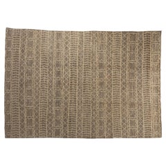 Modern Woven Rug in Gray Geometric Pattern