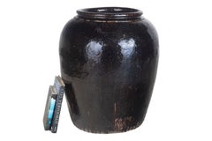 Monumental Brown Glazed Storage Jar