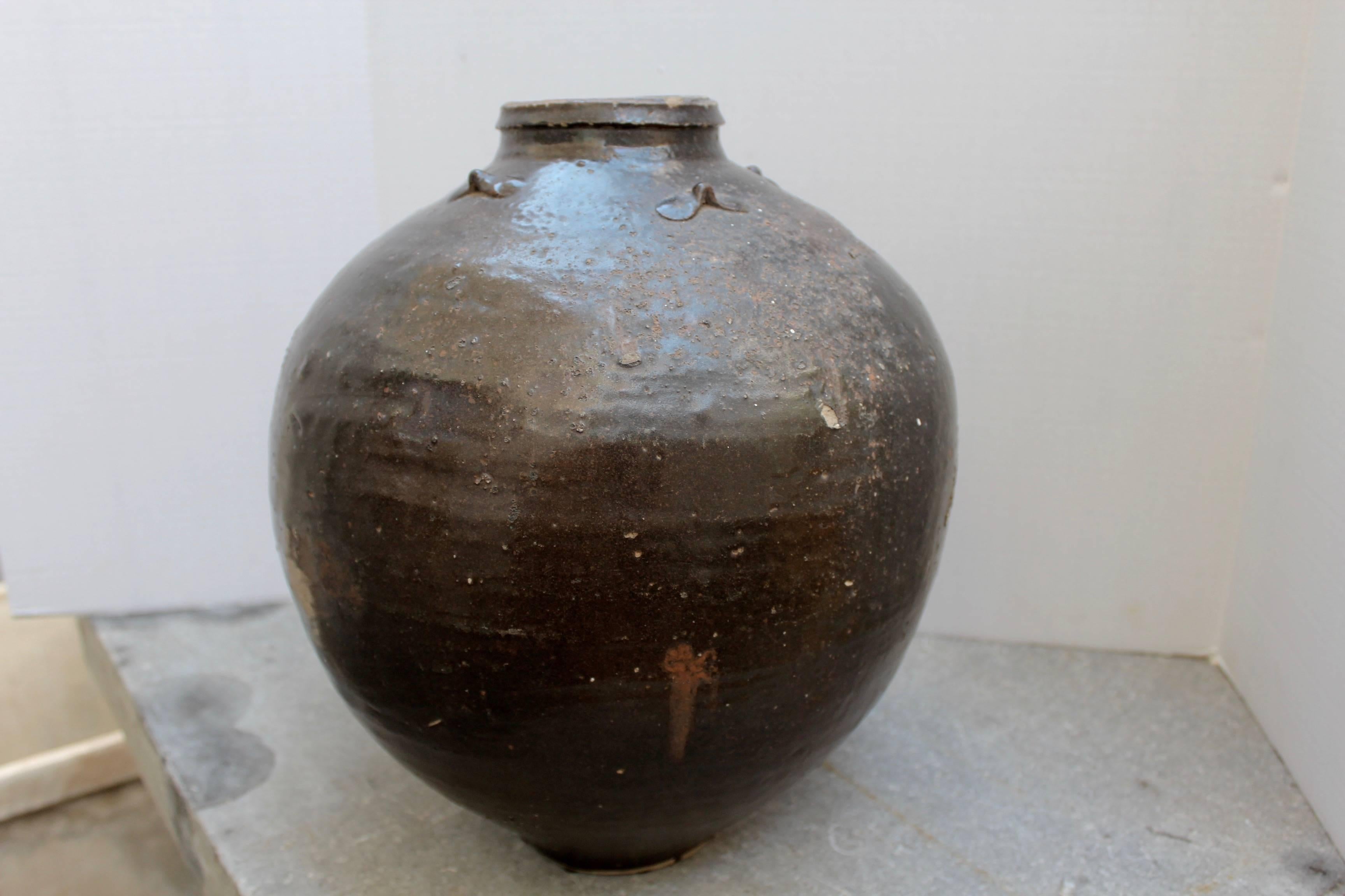 Antique Asian Storage Jar In Good Condition In Dallas, TX
