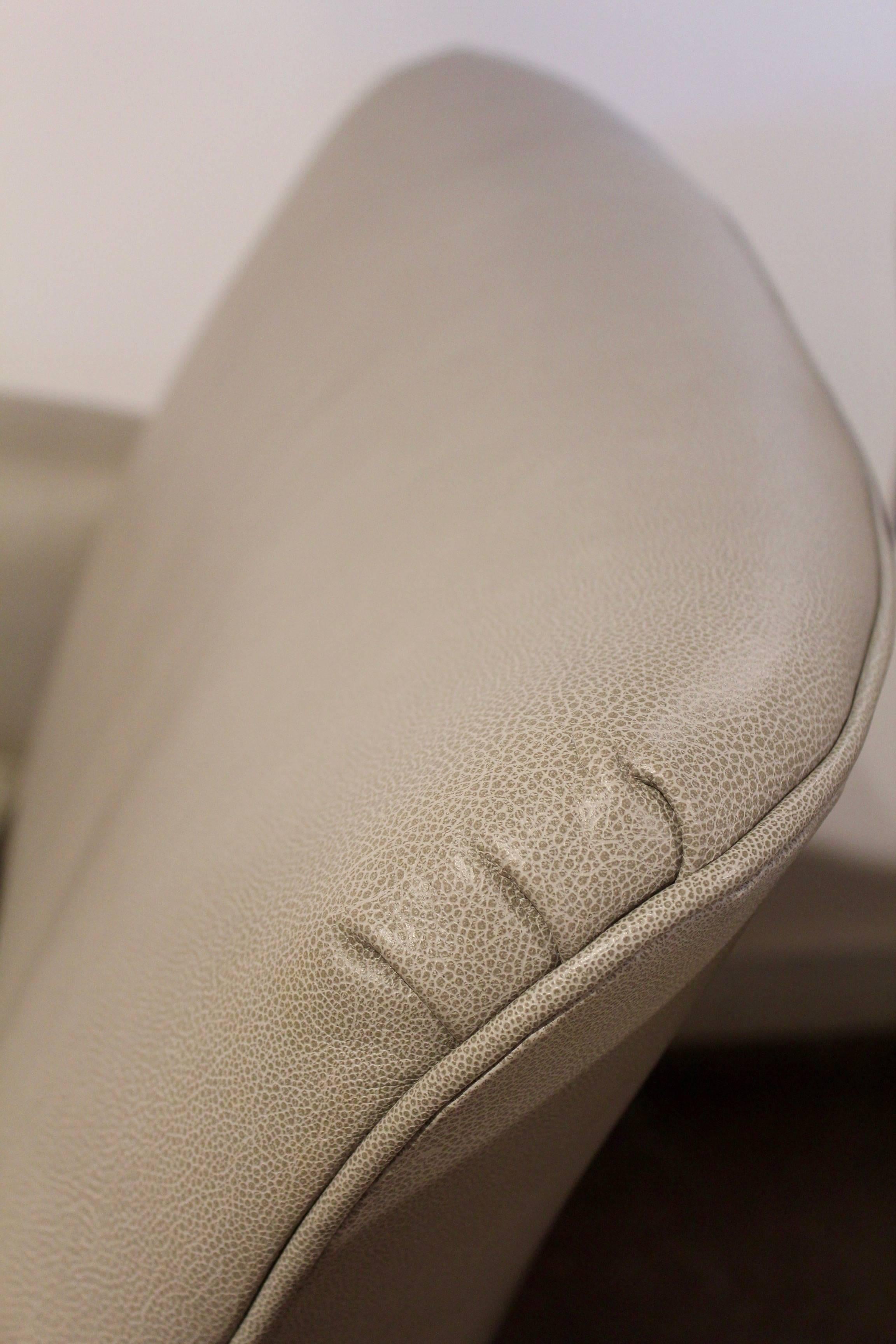 Light Grey Leather Swivel Chair  1