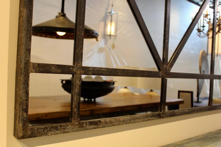 Large Industrial Window Frame Mirror at 1stDibs