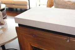 Reclaimed Architectural Beam Console with Limestone Top
