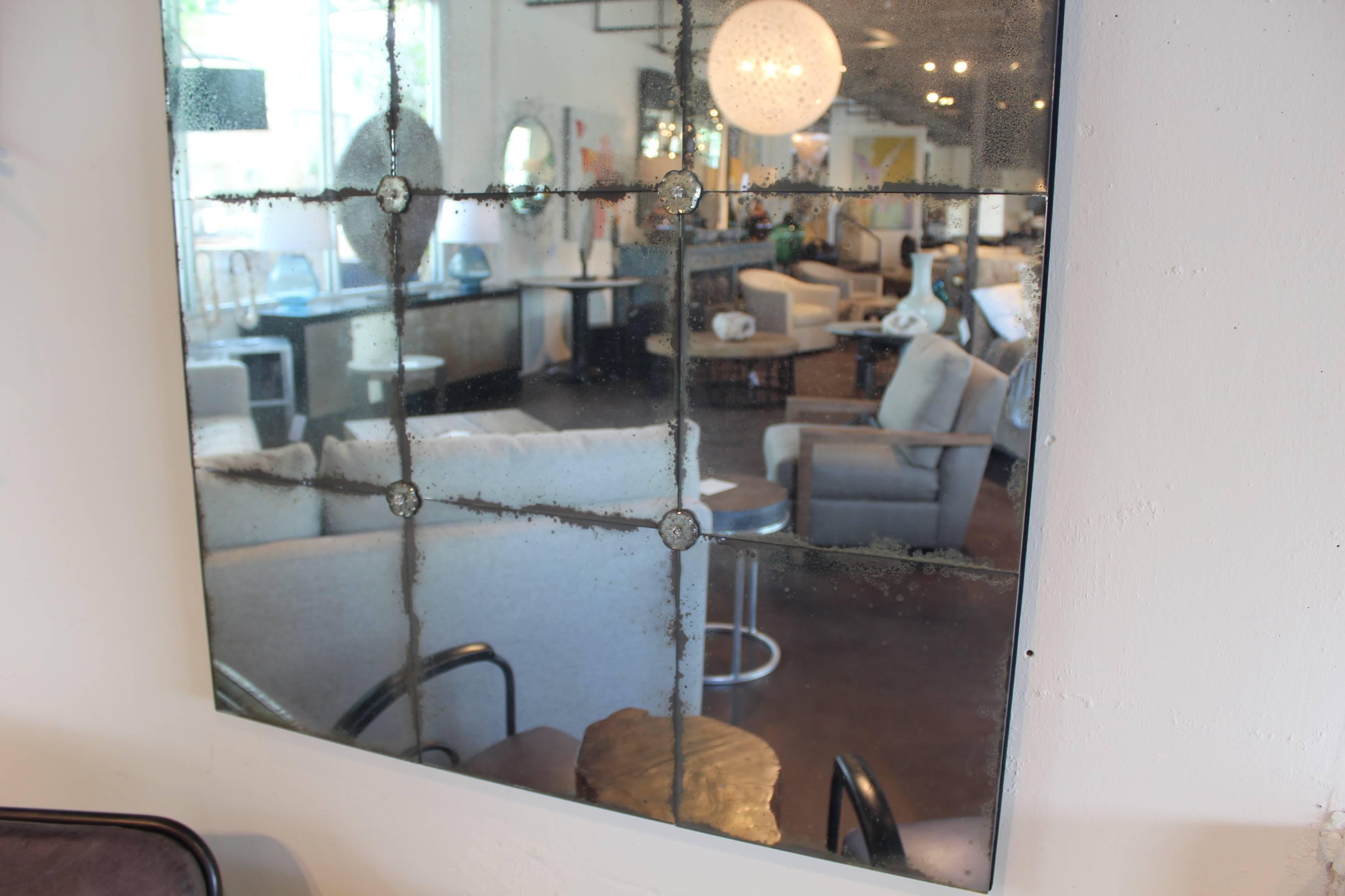 Mid-Century Modern Eighteen Panel Cafe Mirror, France