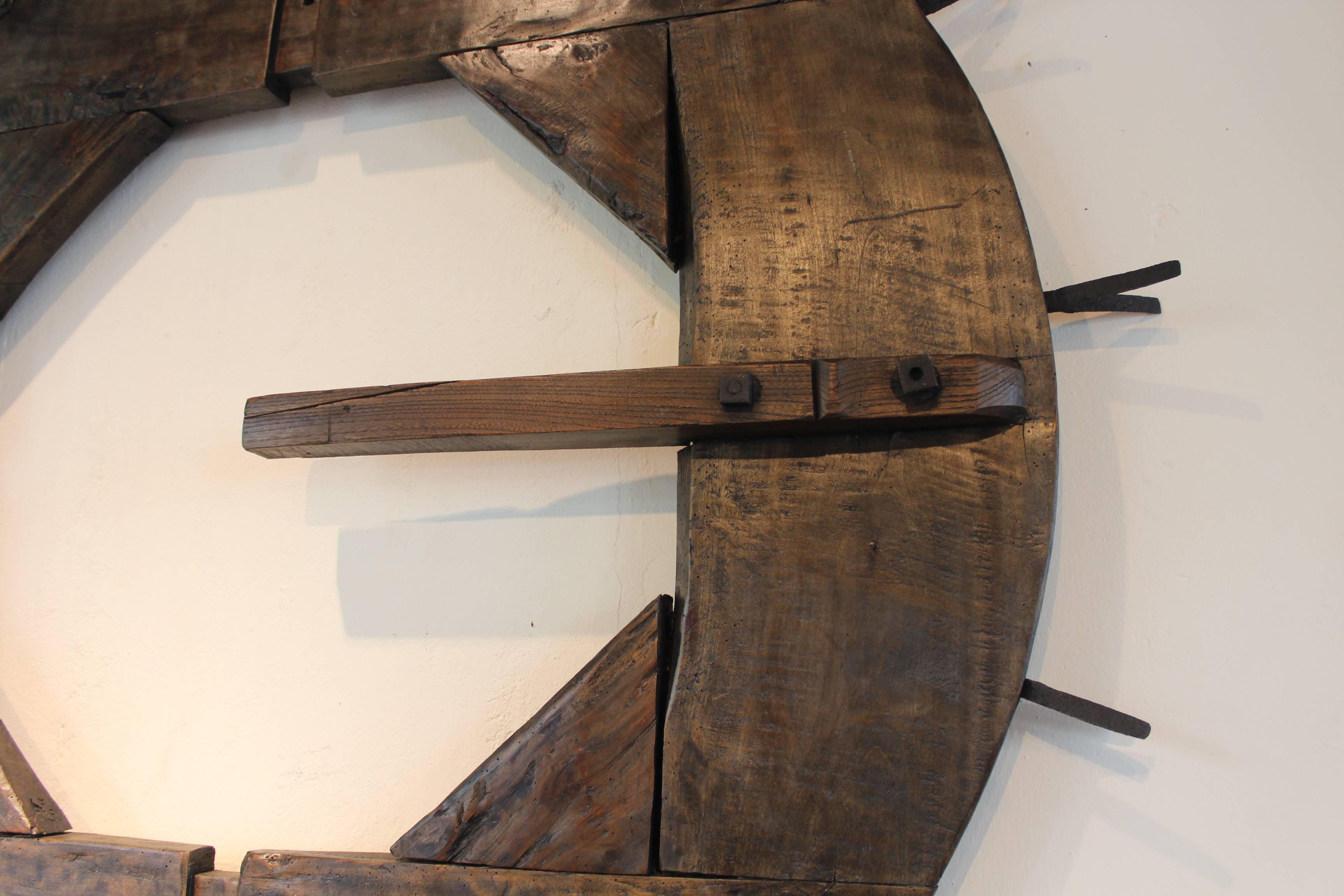 Industrial Antique French  Oak and iron Architectural Element. 