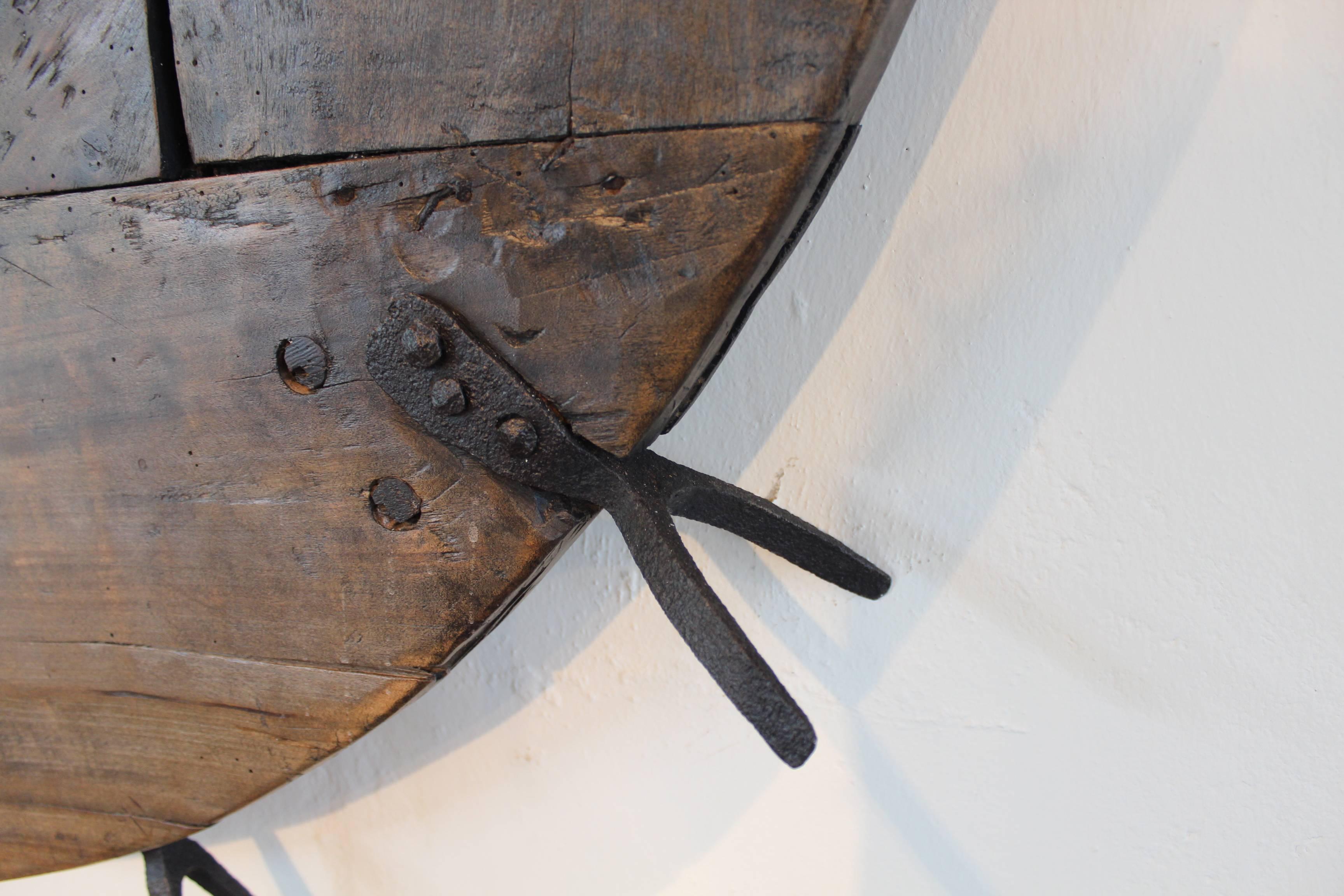 Hand-Crafted Antique French  Oak and iron Architectural Element. 