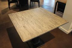 Vintage French Machine Base with Oak Top in Basalt Finish