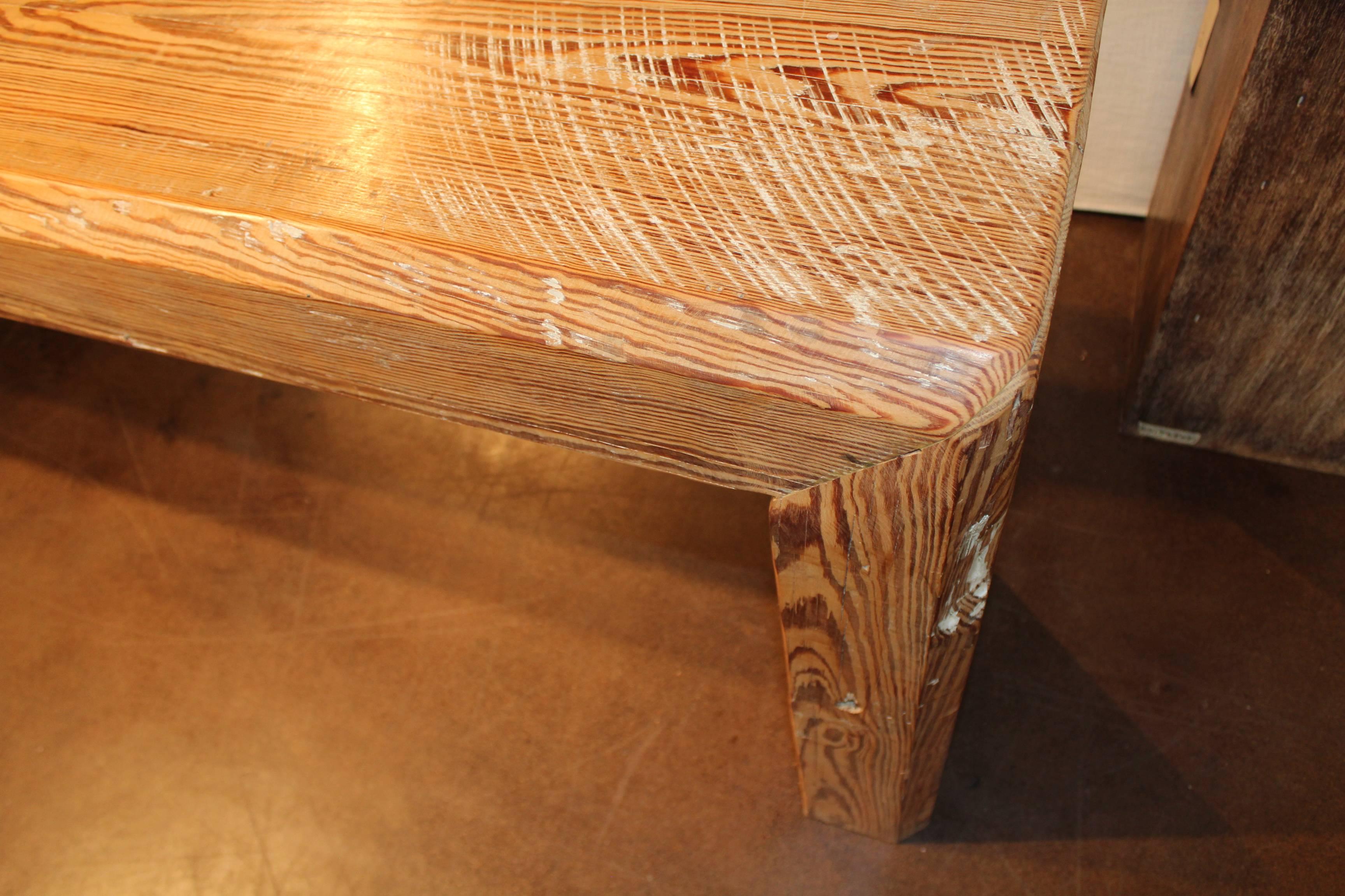 French Console Made from Reclaimed Pine Beam