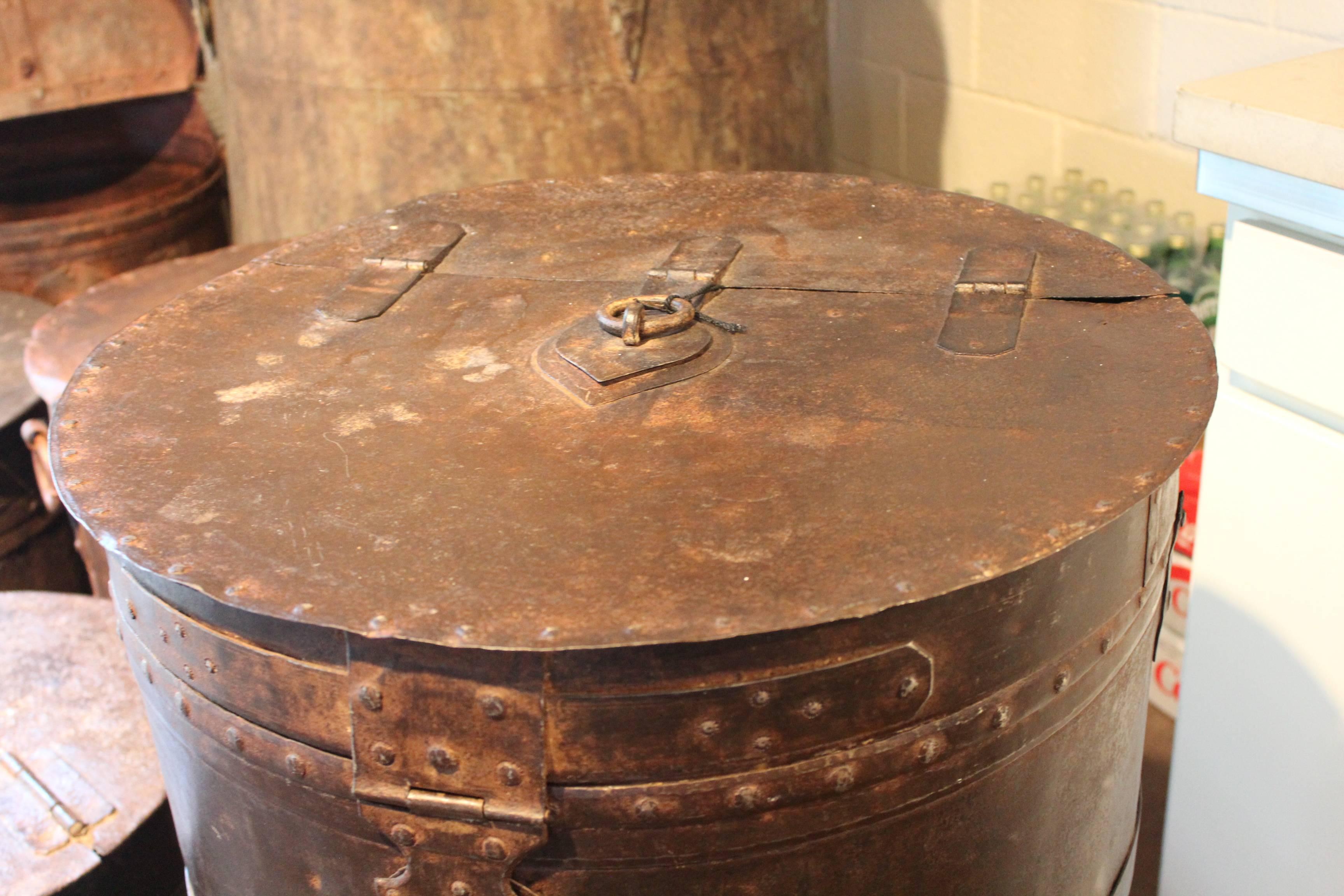 Antique Anglo Colonial metal storage bin.
