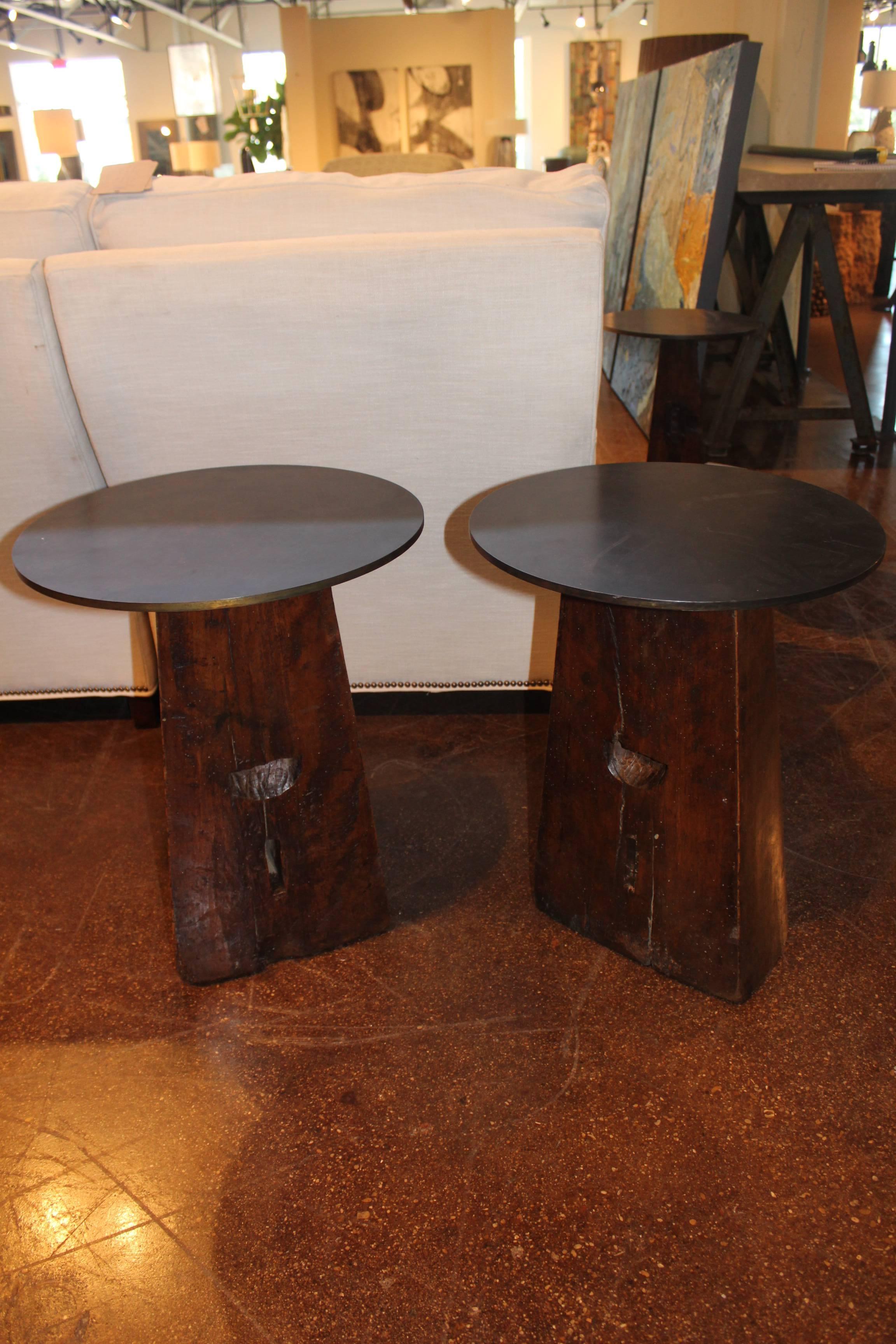 Vintage French Mahogany Maritime Element as End Table In Excellent Condition In Dallas, TX
