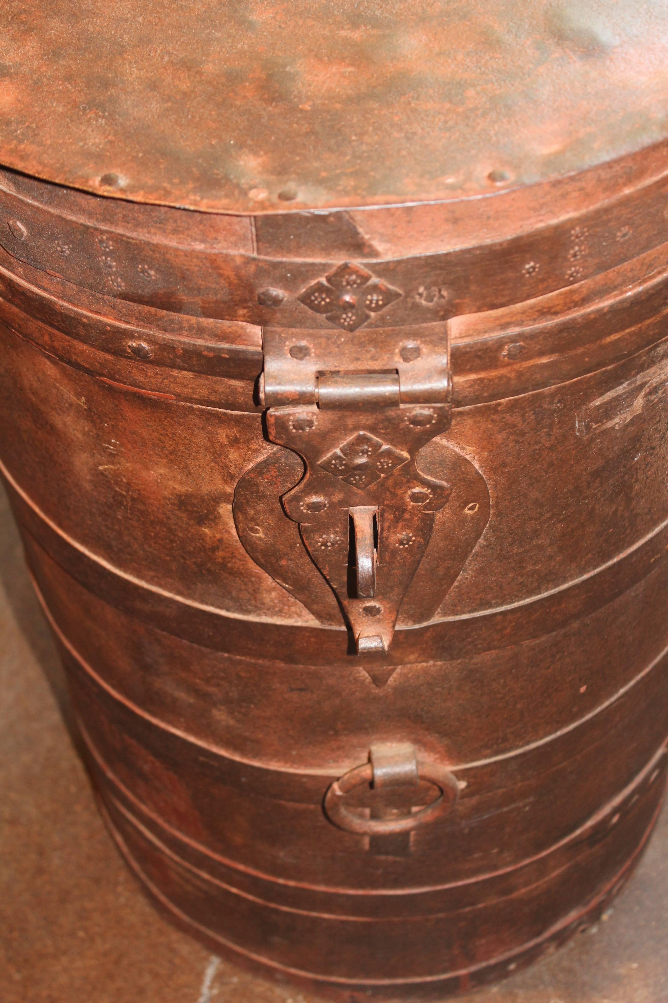 Patinated Anglo Colonial Metal Storage Bin