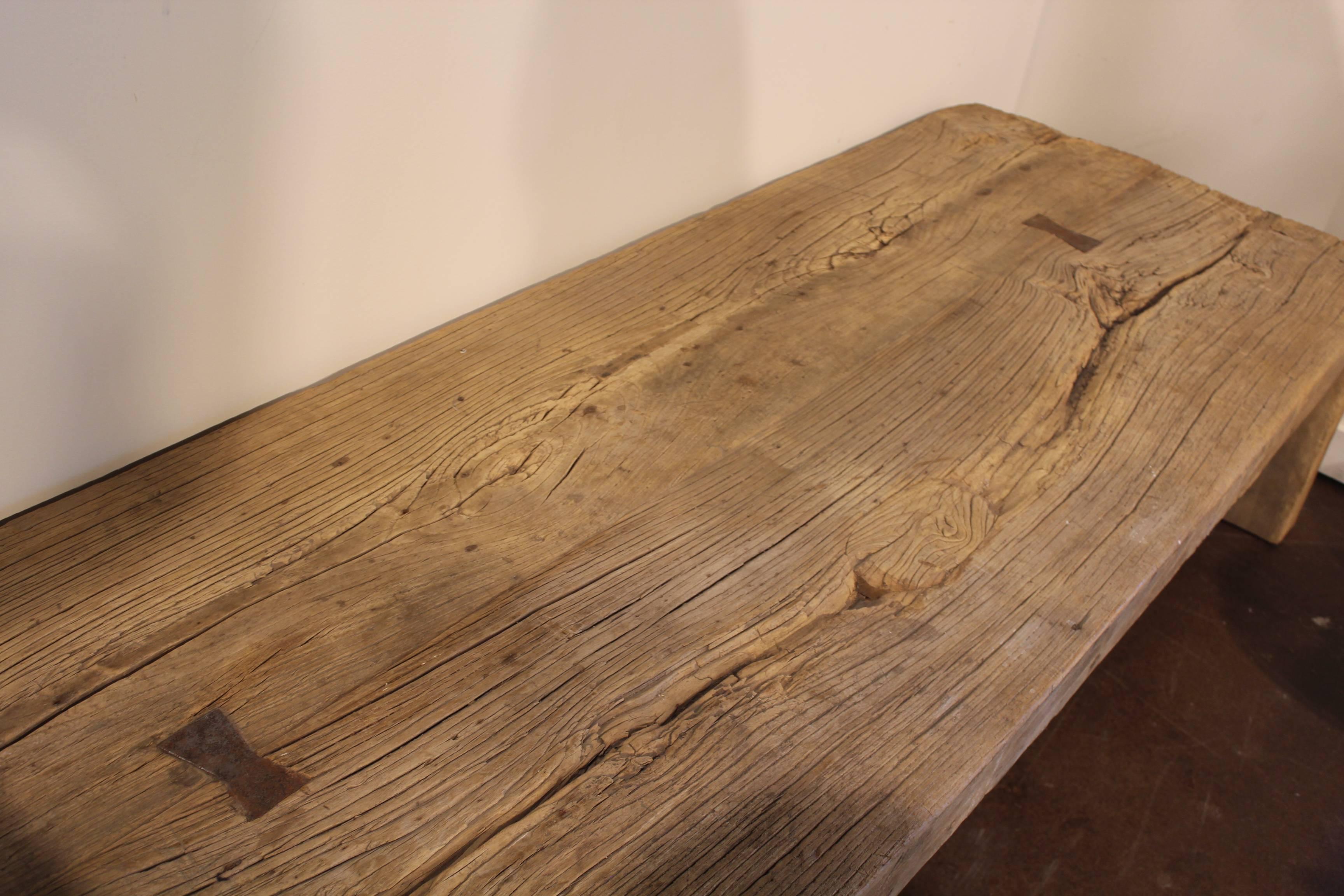 Coffee table in the Wabi Sabi Aesthetic. Made from reclaimed elm.