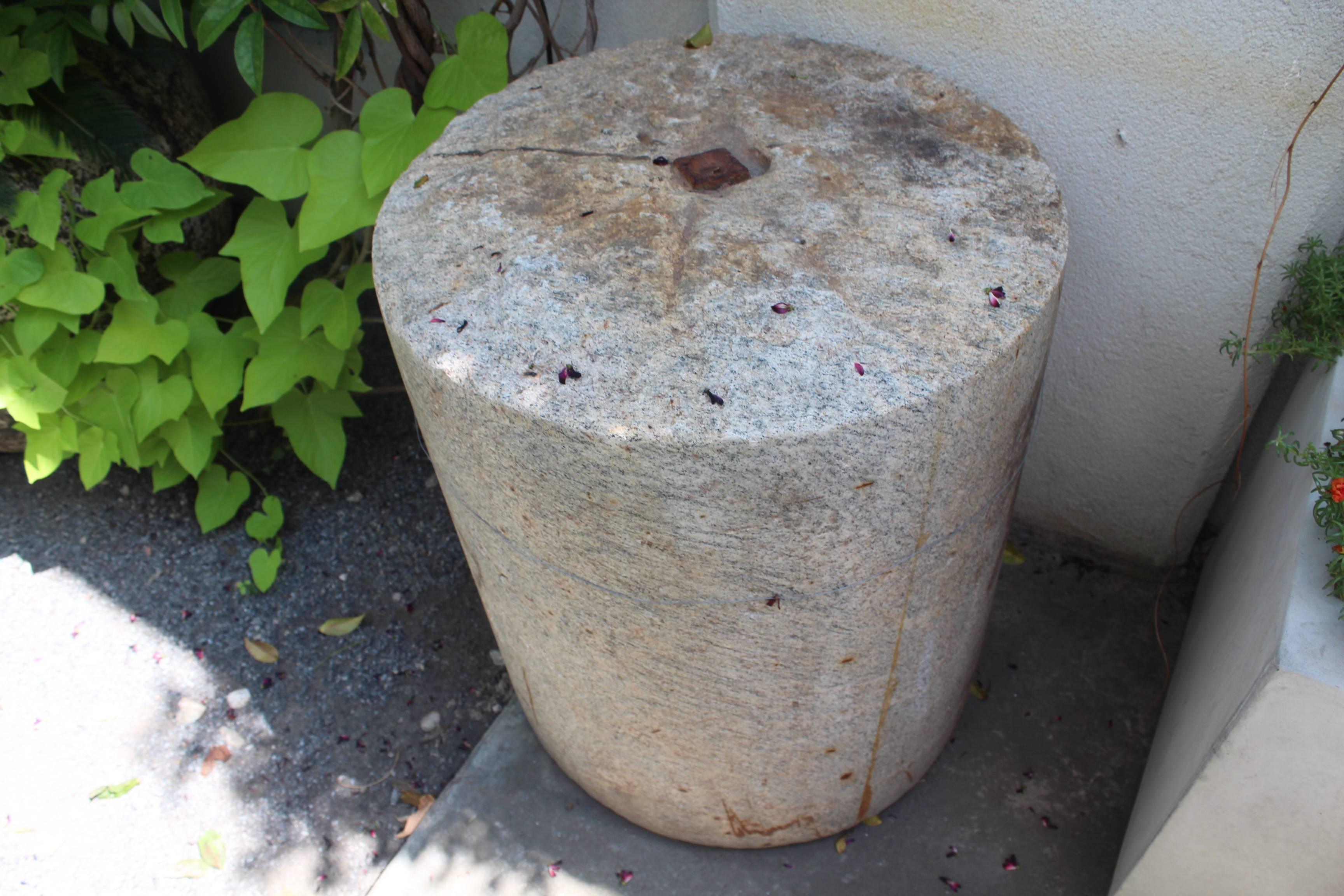 Antique French Granite Turf Roller In Excellent Condition In Dallas, TX