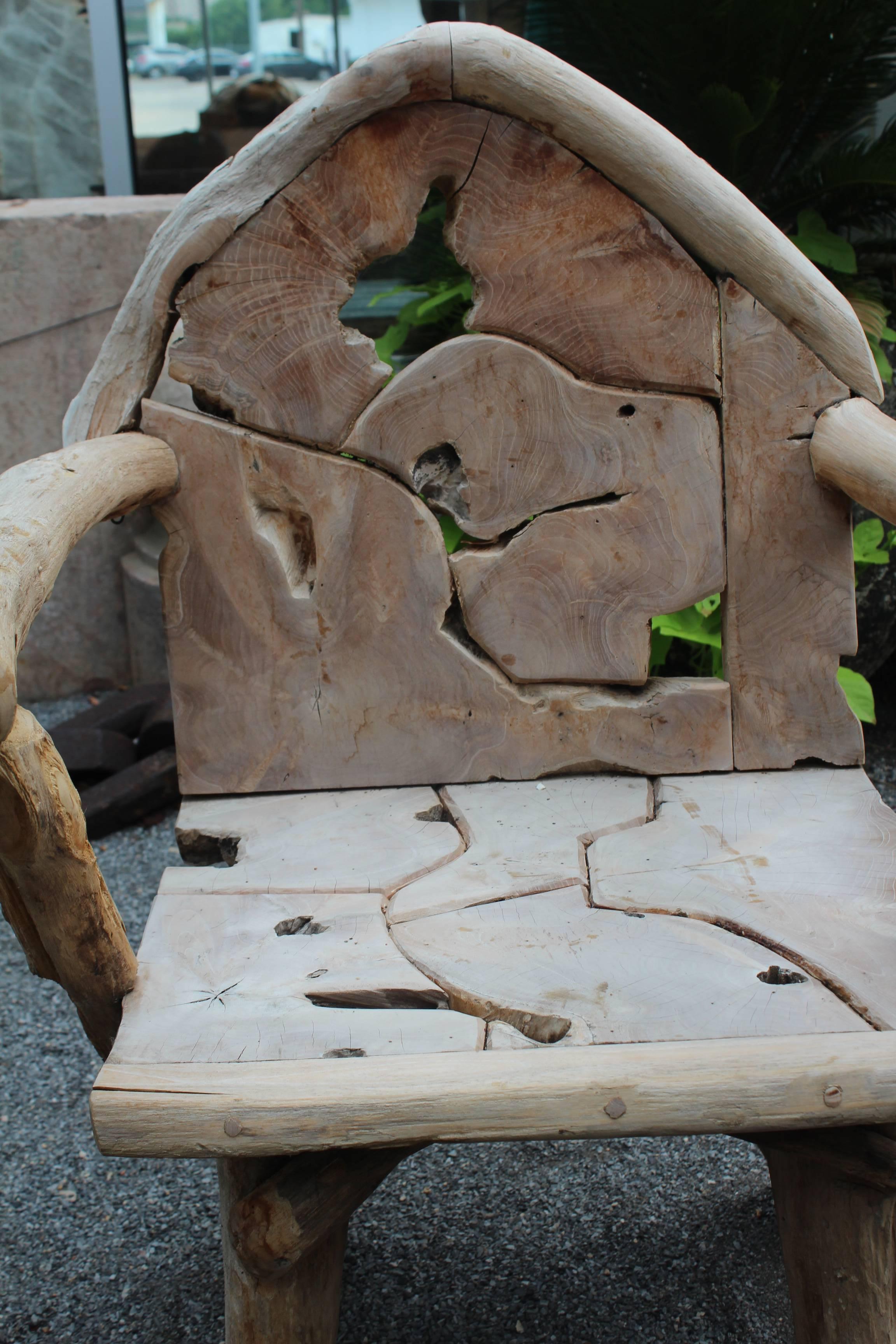 Organic Folk Art chair in teak.